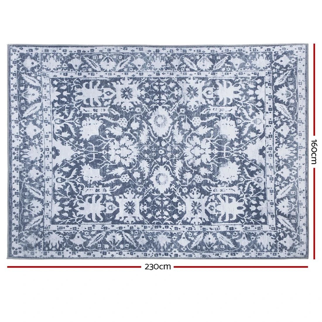 2 Artiss Floor Rug 160x230 Mat Carpet Short Pile Fafi - Grey, 2 of 6