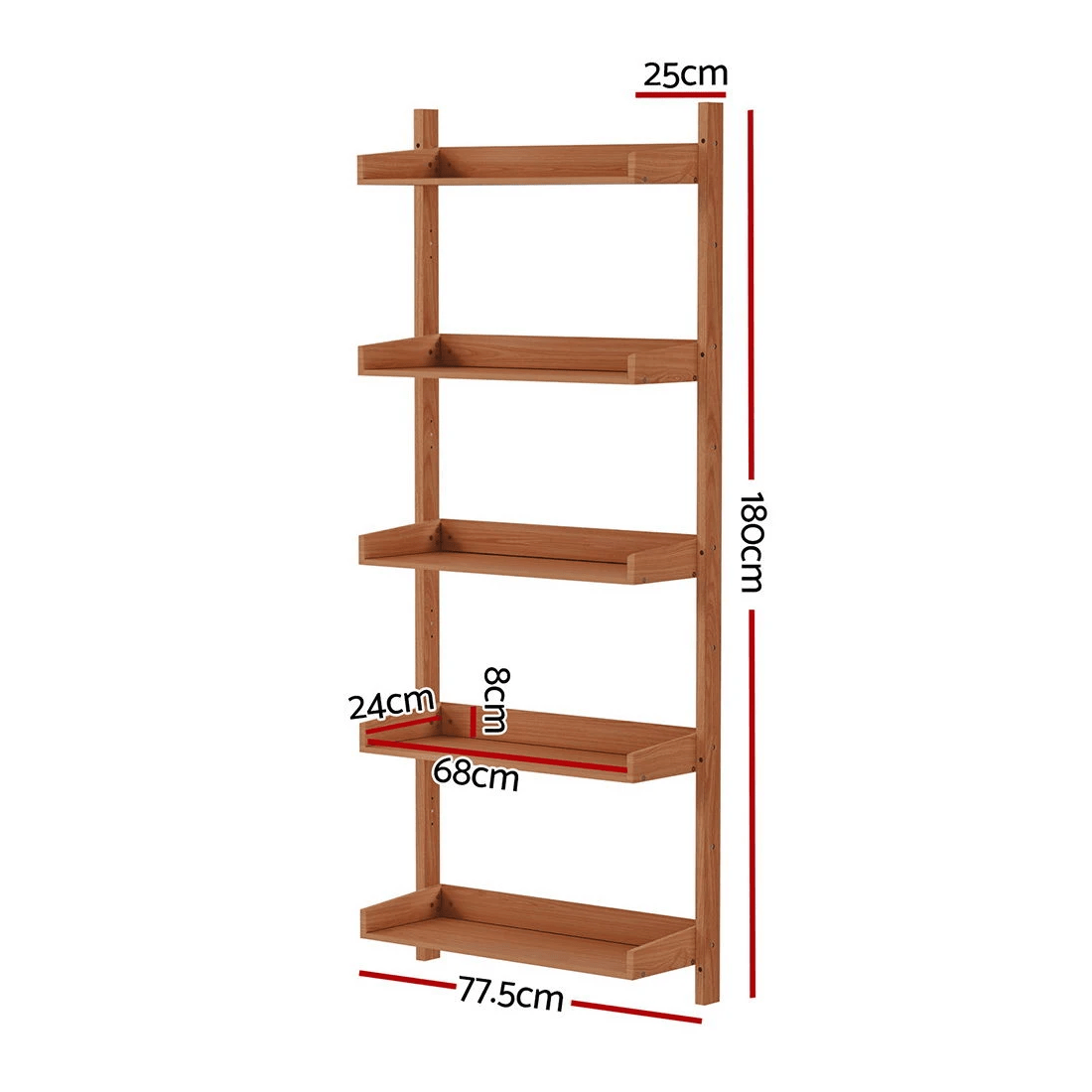 3 Artiss Bookshelf Floating Shelf - Brown, 3 of 6