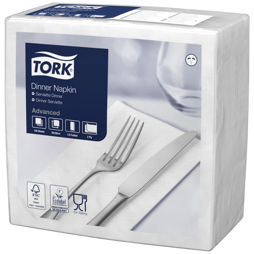 1 Tork 2 Ply Dinner Napkins 198x98mm 12x150 Packs, 1 of 1