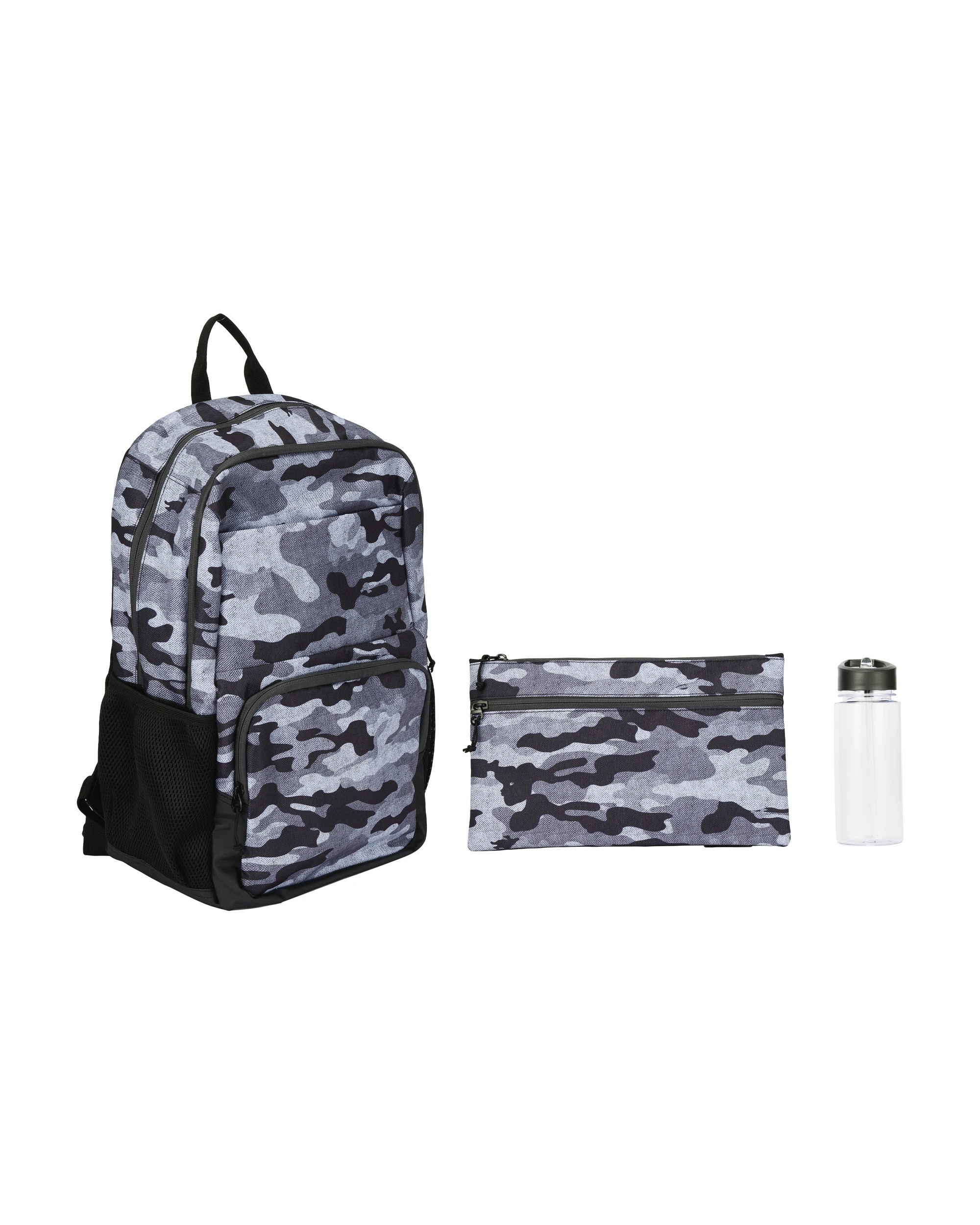 1 3 Piece Camo Backpack Set - Grey, 1 of 7