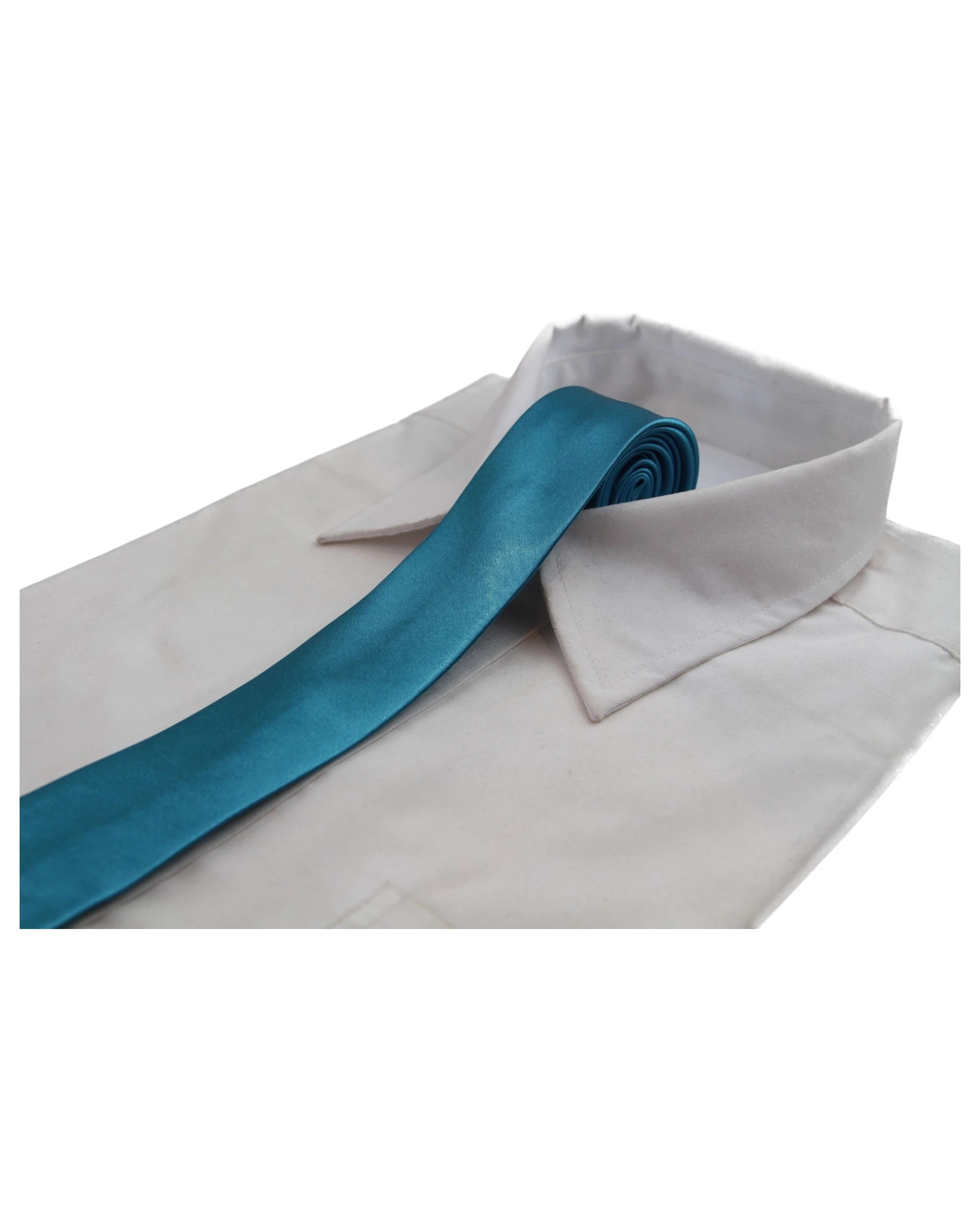 1 Zasel Mens Turquoise 5cm Skinny Plain Neck Tie - Blue, 1 of 1