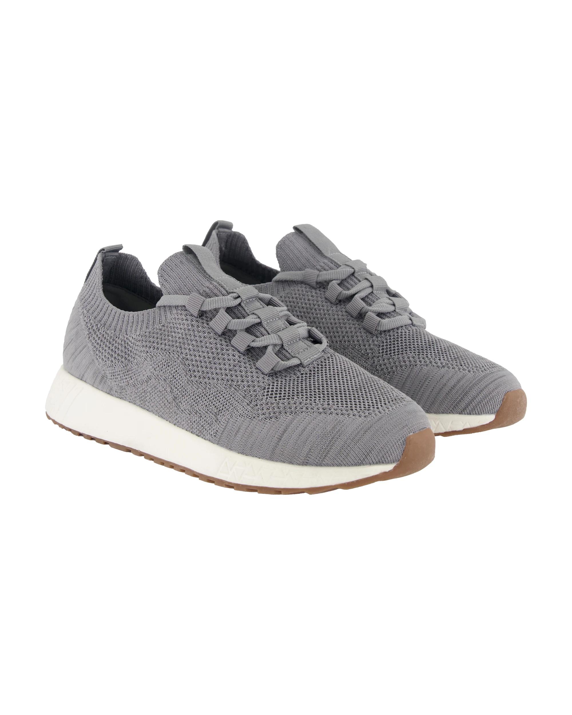 2 Knitted Lace Up Sneakers Grey Marle, 2 of 5