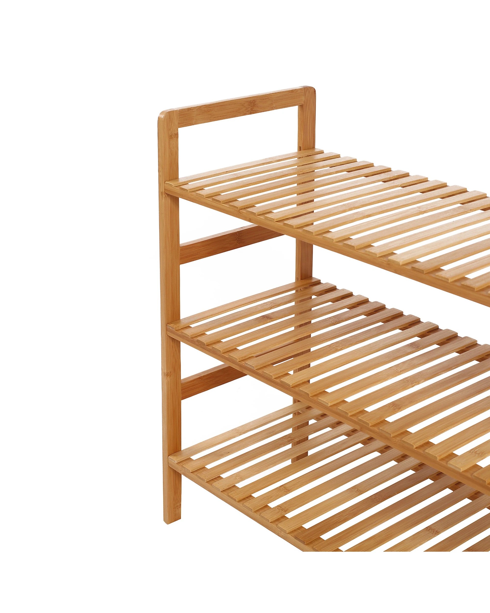 3 Sherwood Home 3-Tier Essential Bamboo Shoe Rack 70x27x60cm - Natural Bamboo, 3 of 4