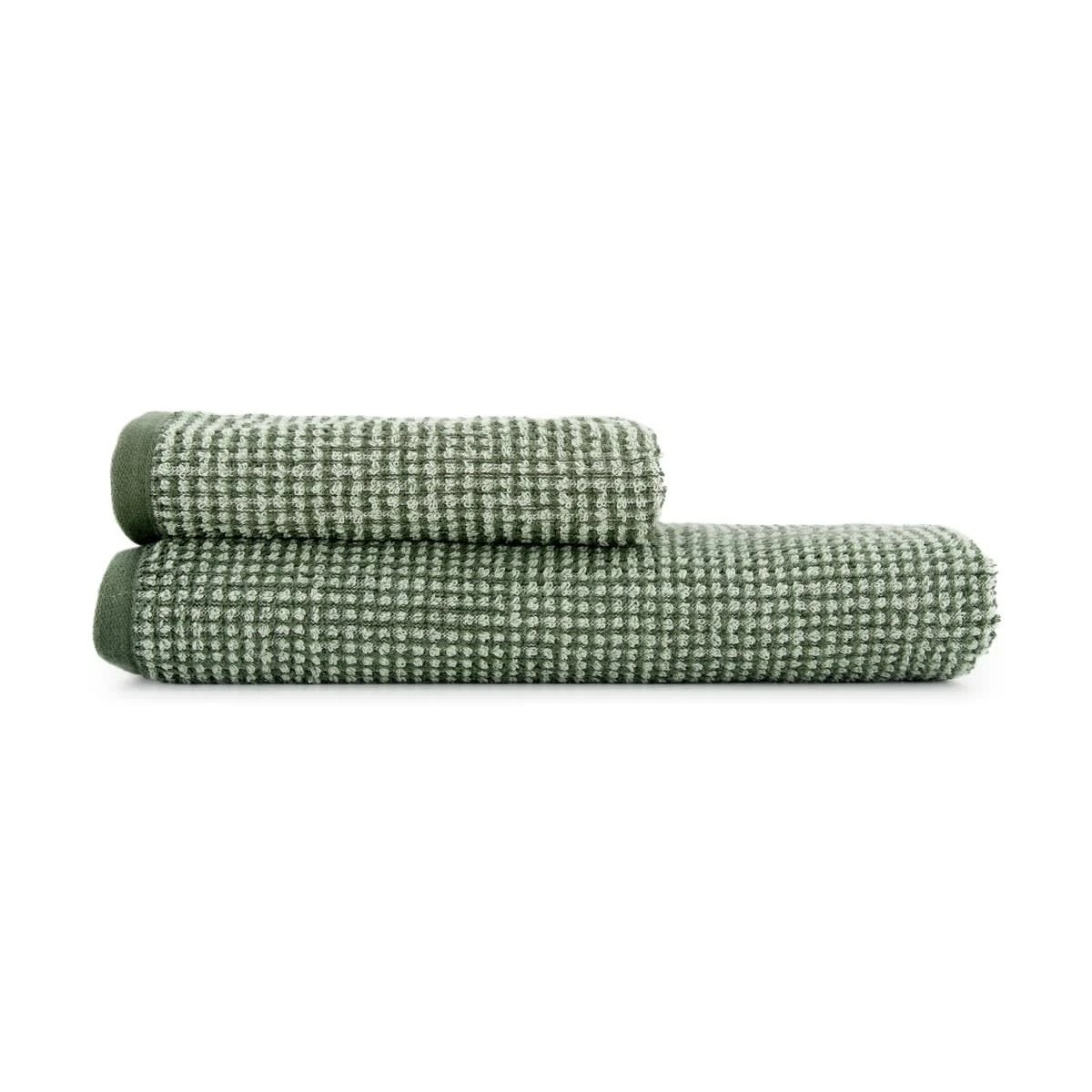 6 Mini Waffle Cotton Hand Towel - Olive, 6 of 6