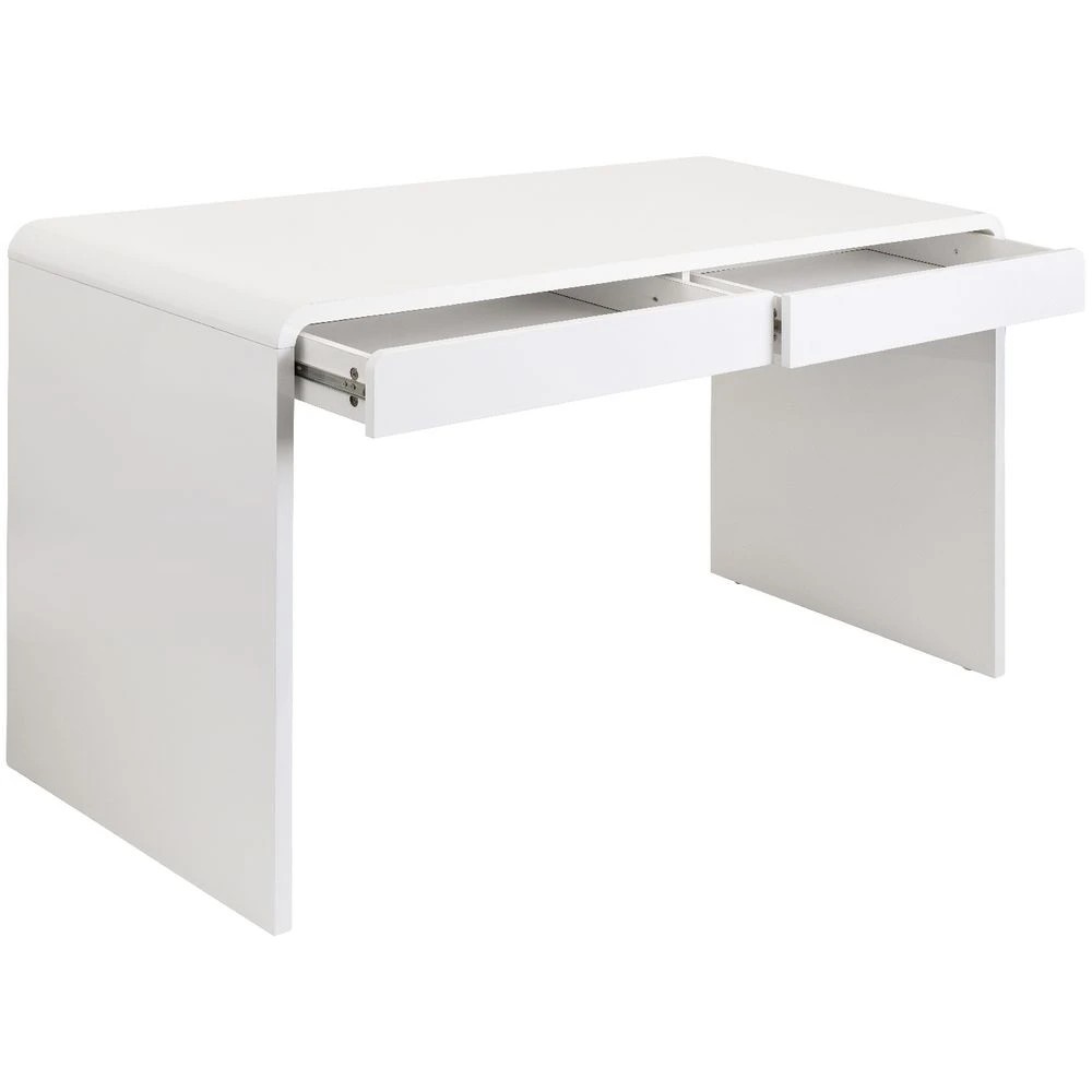 3 Reine 2 Drawer 1400mm High Gloss White Desk Desks, Tables and Workstations, 3 of 10