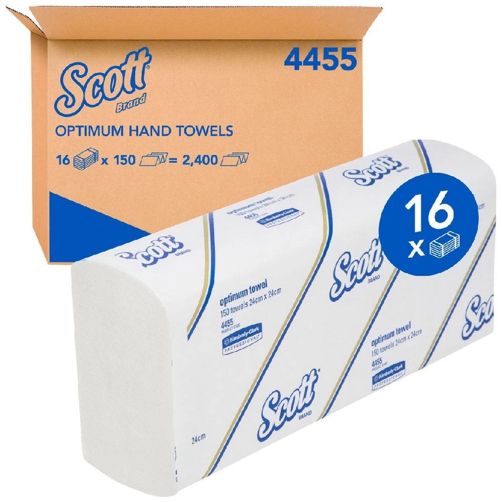 1 Scott Optimum Hand Towel 24 x 24cm 150 Sheets 16 Pack, 1 of 6
