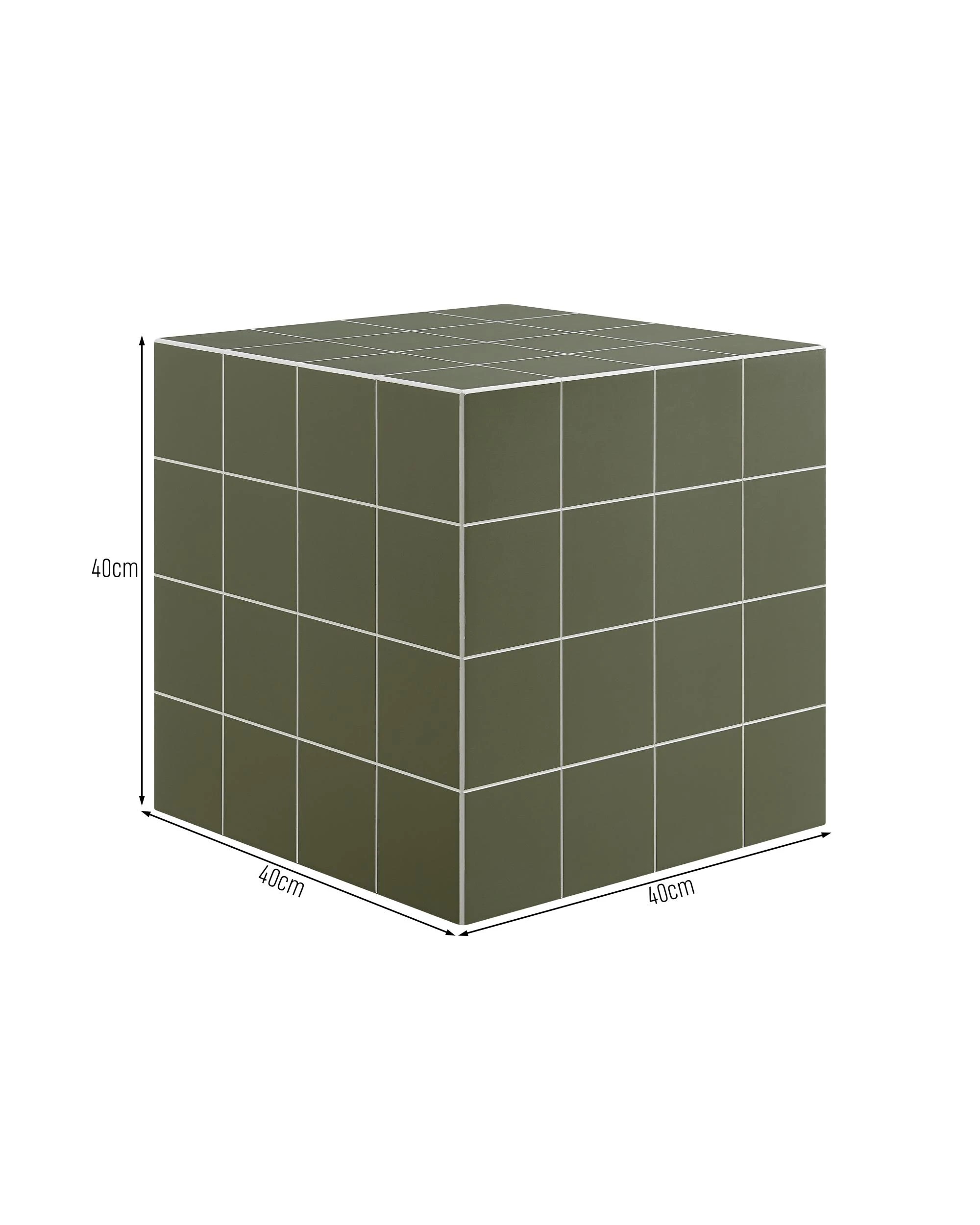 6 Kodu Side Table Cube Bedside Storage Olive - Green, 6 of 6