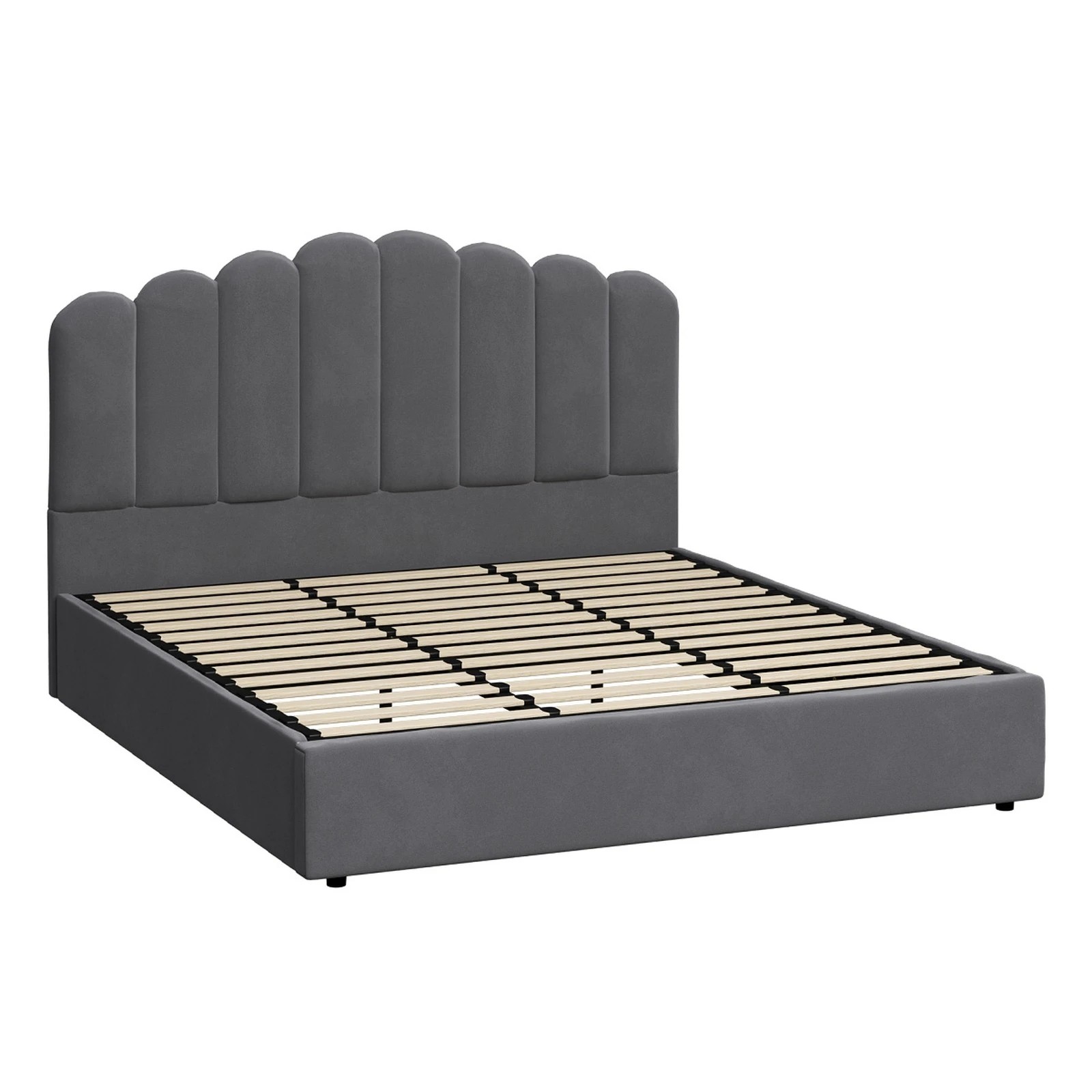 1 Oikiture Bed Frame King Size Gas Lift Bed Base With Storage Klon
 - Grey, 1 of 10