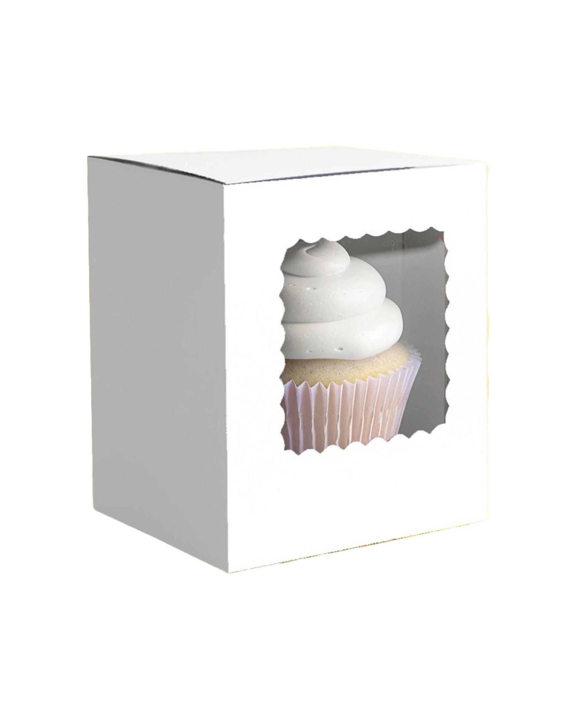 1 Bake Group Scalloped Single Cupcake Storage Box - White, 1 of 1