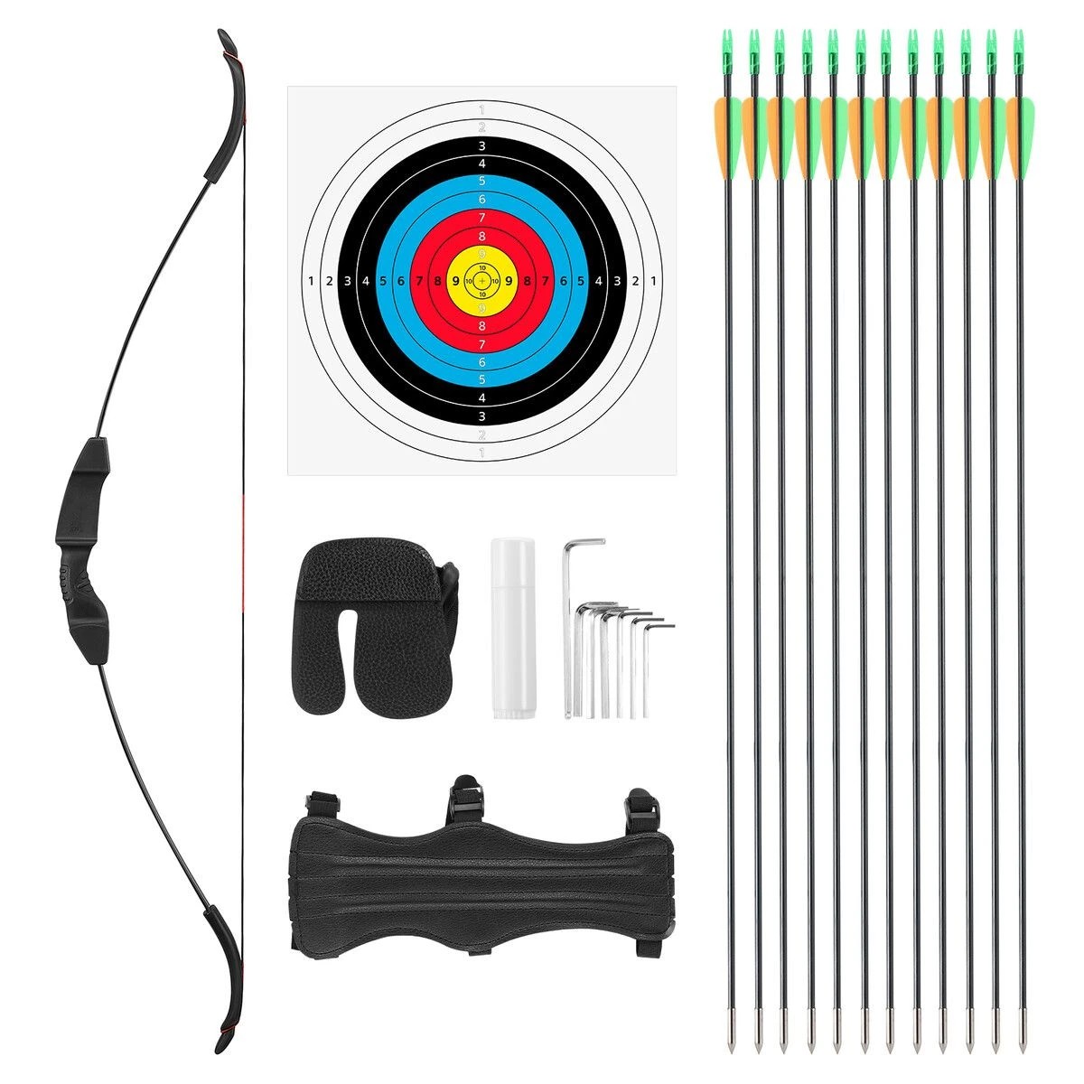 3 AUSWAY 40lbs Recurve Bow Arrow Set Sports Archery Outdoor Hunting Equipment, 3 of 3