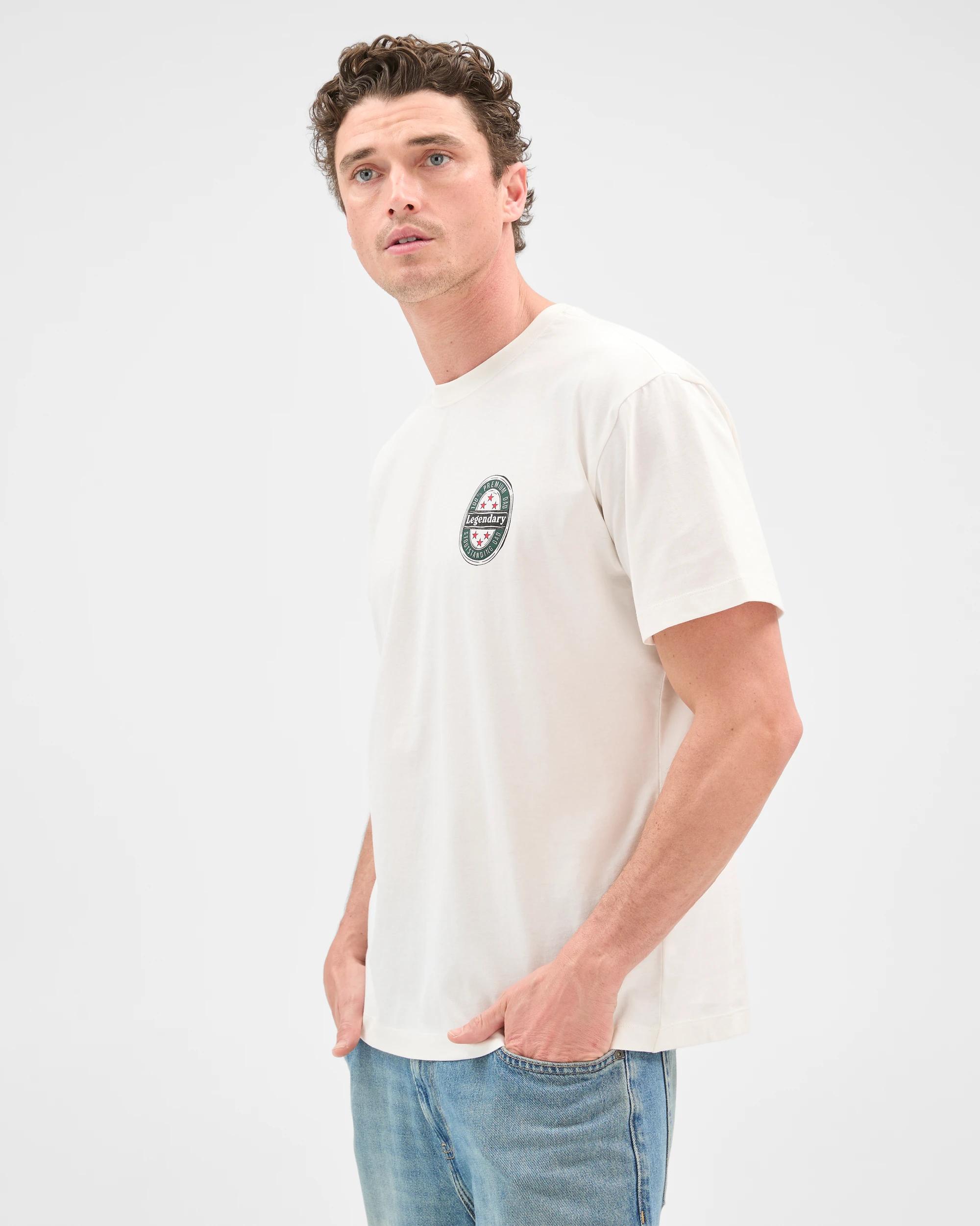 5 Target Man Australian Cotton Short Sleeve T-Shirt WHITE LAGER THAN LIFE, 5 of 6