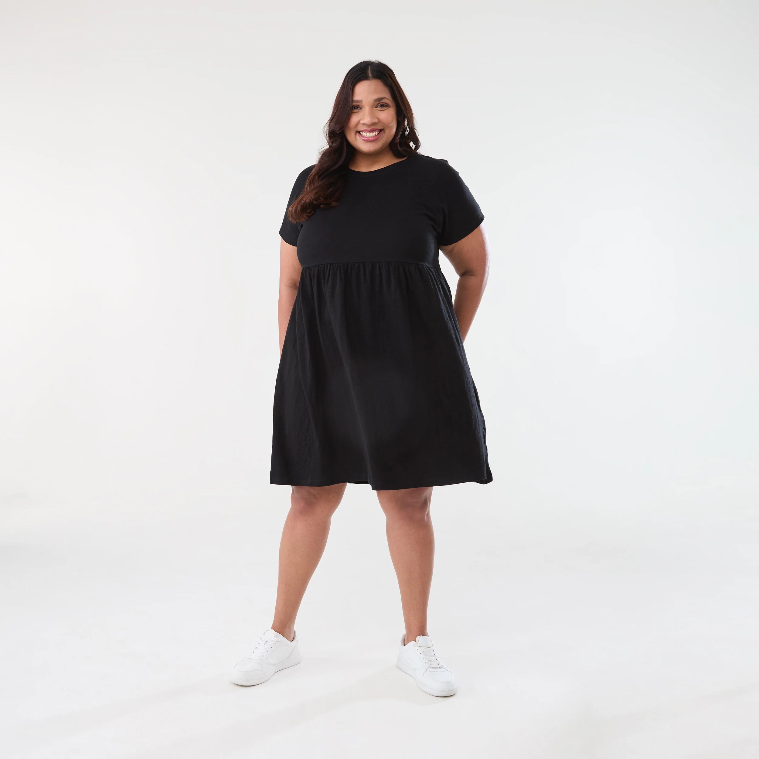 6 Curve Short Sleeve Jersey Dress BLACK, 6 of 6