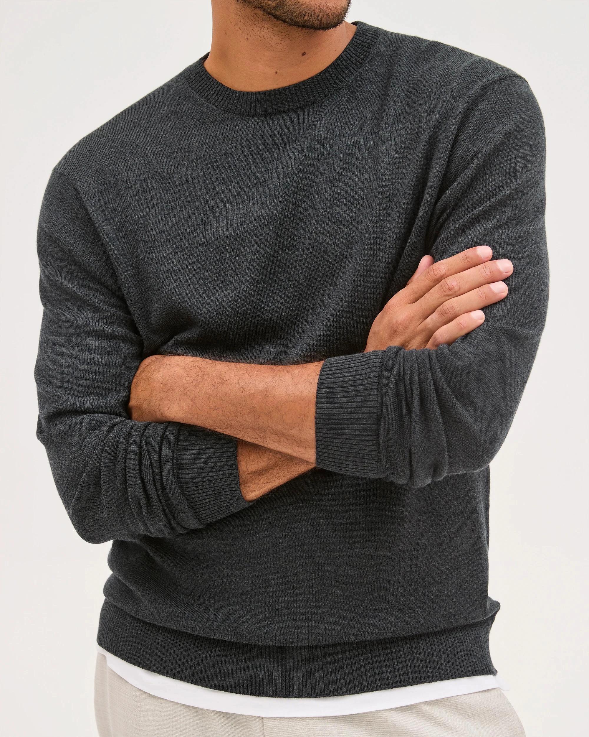 6 Preview Australian Merino Wool Knit Jumper BLACK, 6 of 7