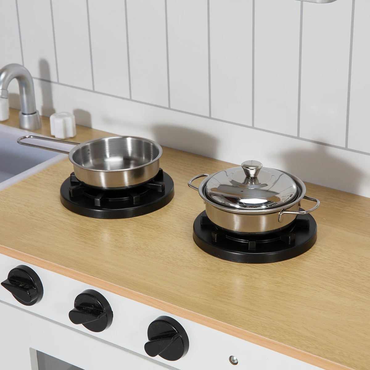 3 7 Piece Wooden Rustic Kitchen Playset, 3 of 10