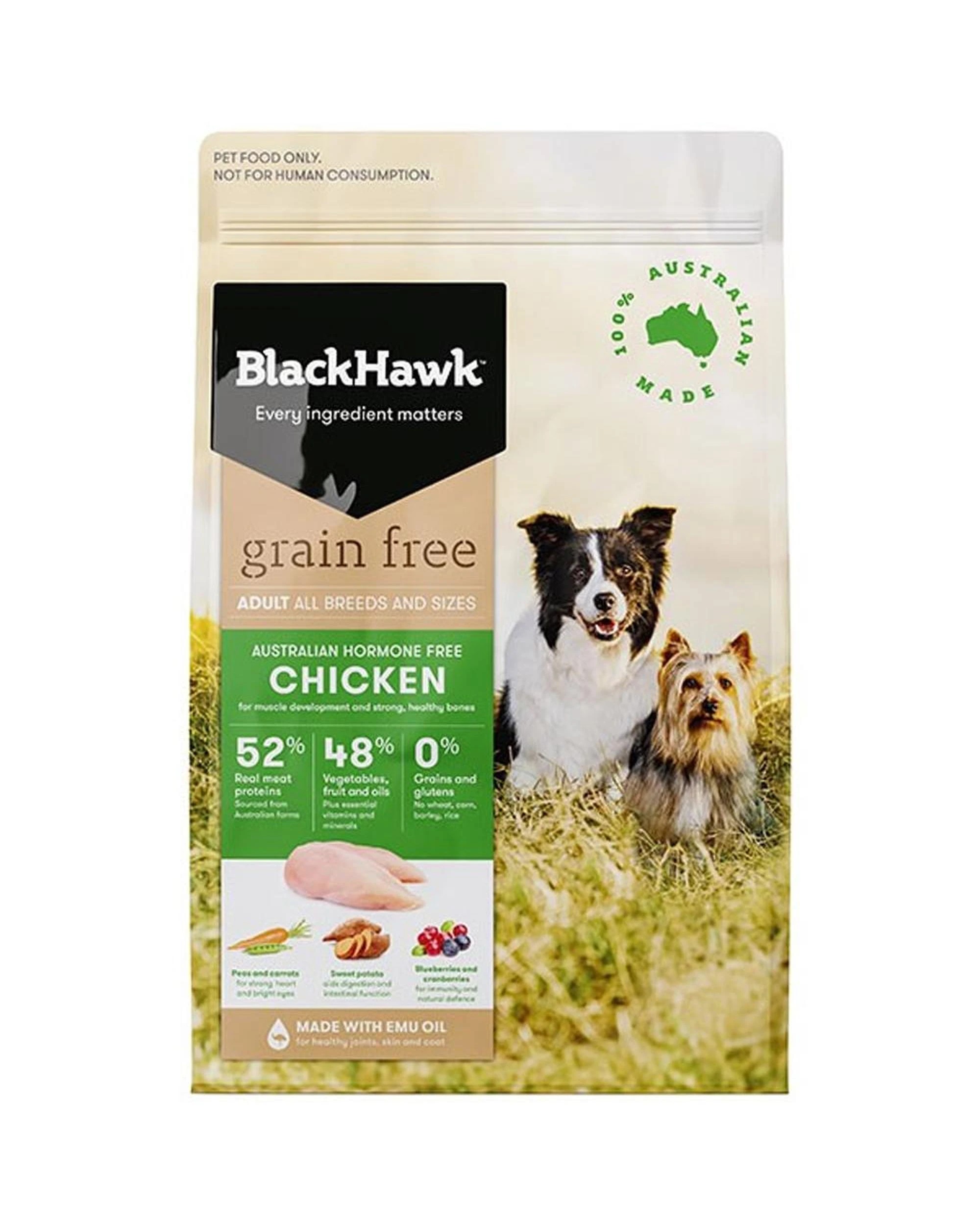 1 Black Hawk Adult All Breeds Grain Free Dog Food Chicken 15kg, 1 of 1