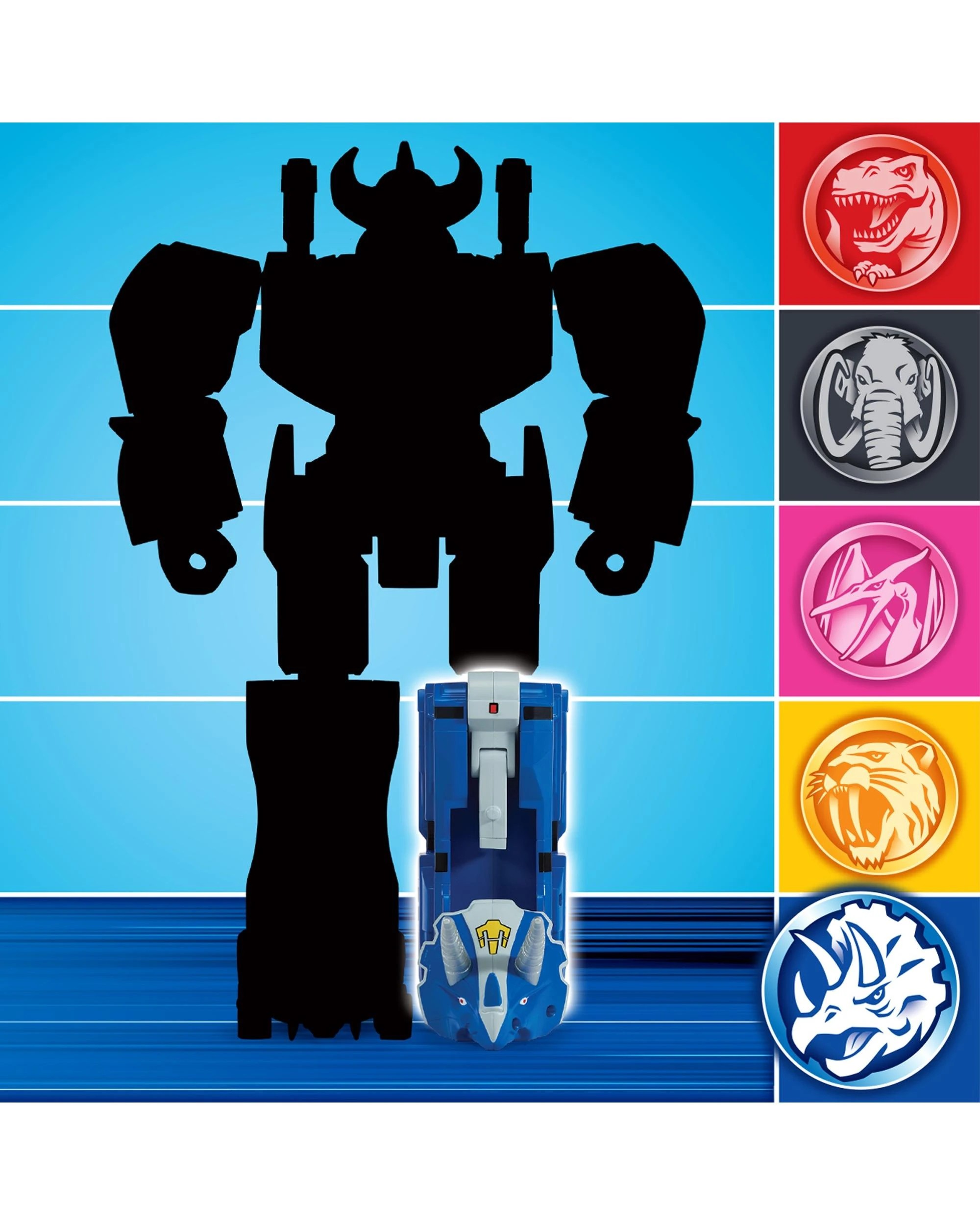 9 Mighty Morphin Power Rangers Re-Ignition Combinable Dinozord Triceratops Toy, 9 of 10