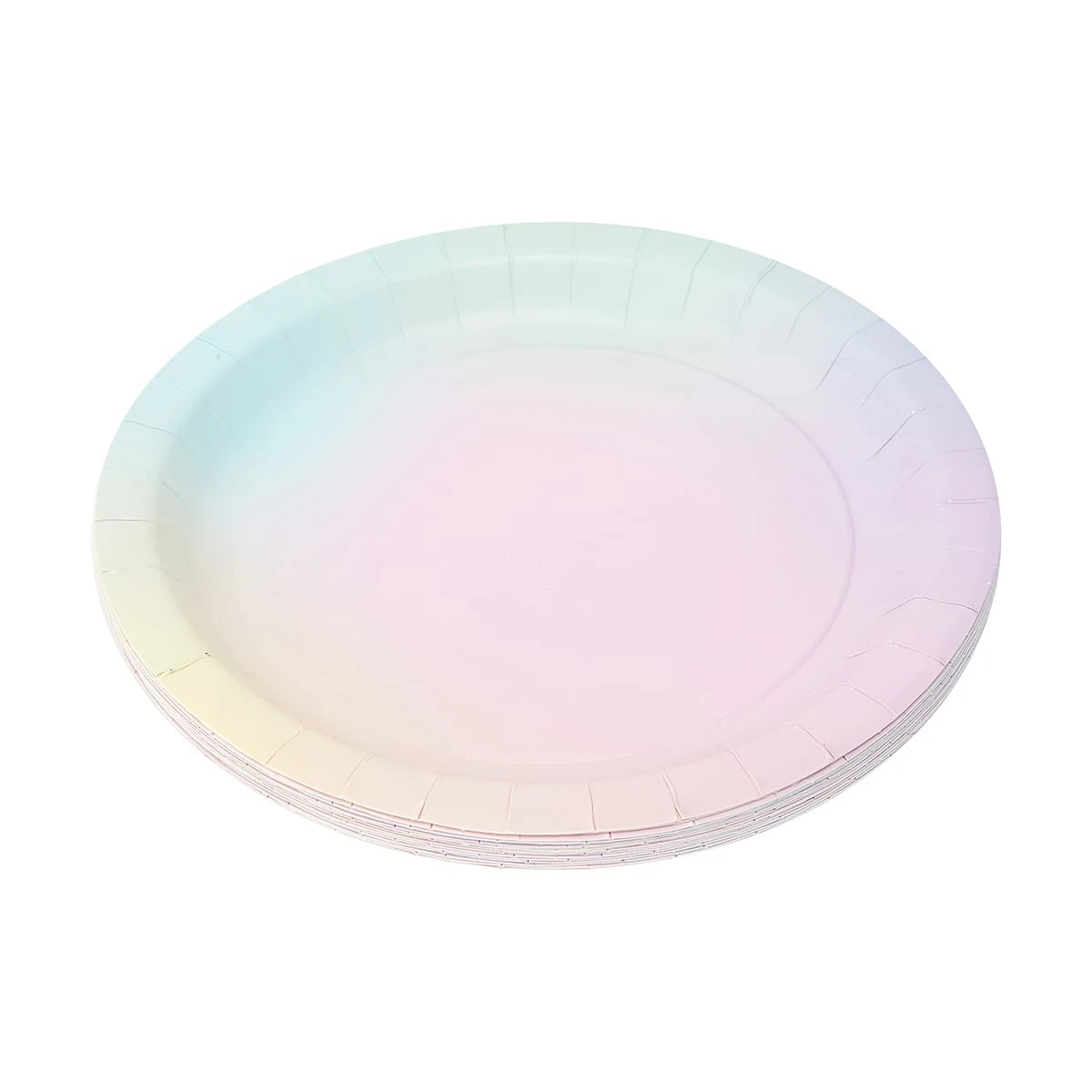 1 16 Pack Pastel Ombre Paper Plates, 1 of 7