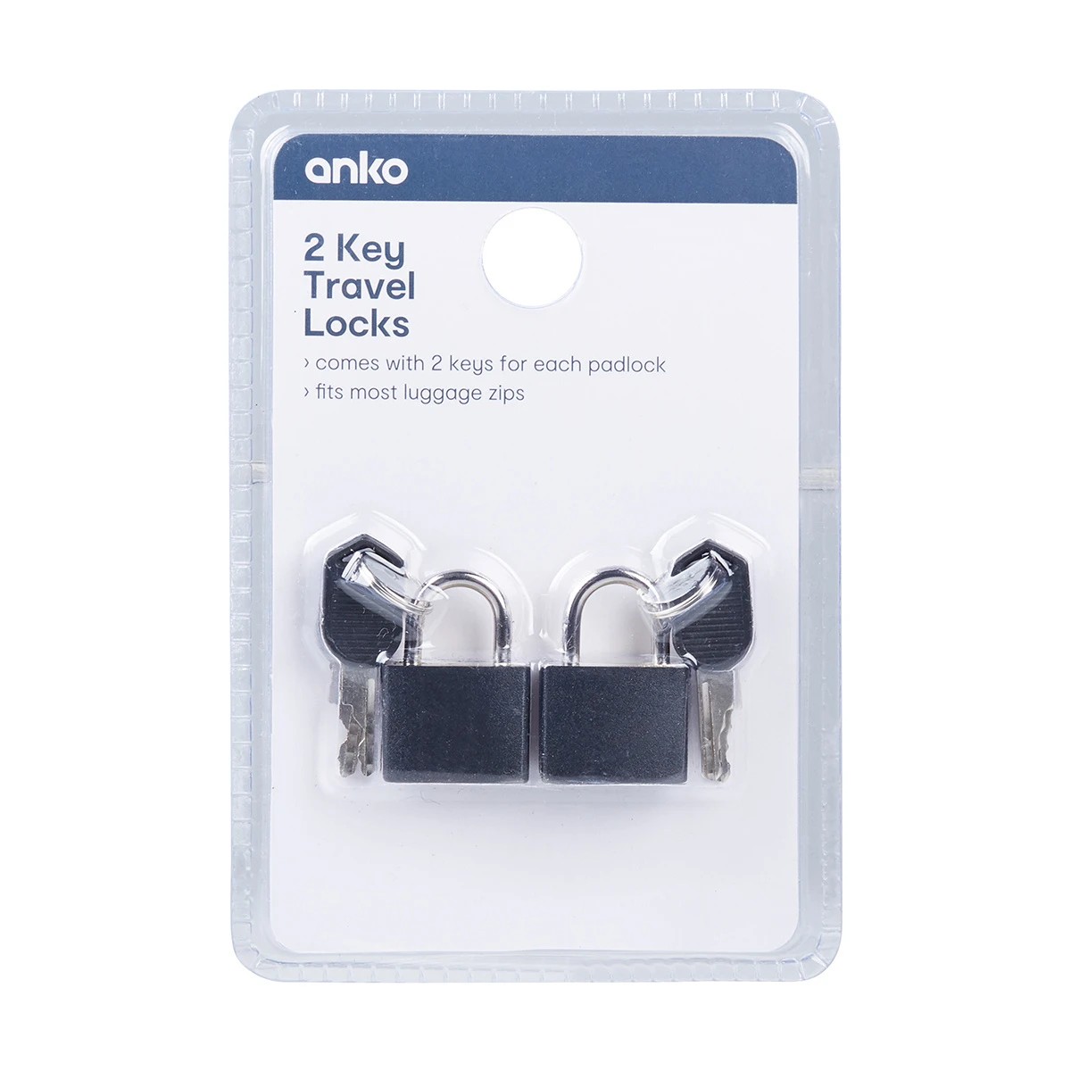 3 2 Key Travel Locks - Black, 3 of 3