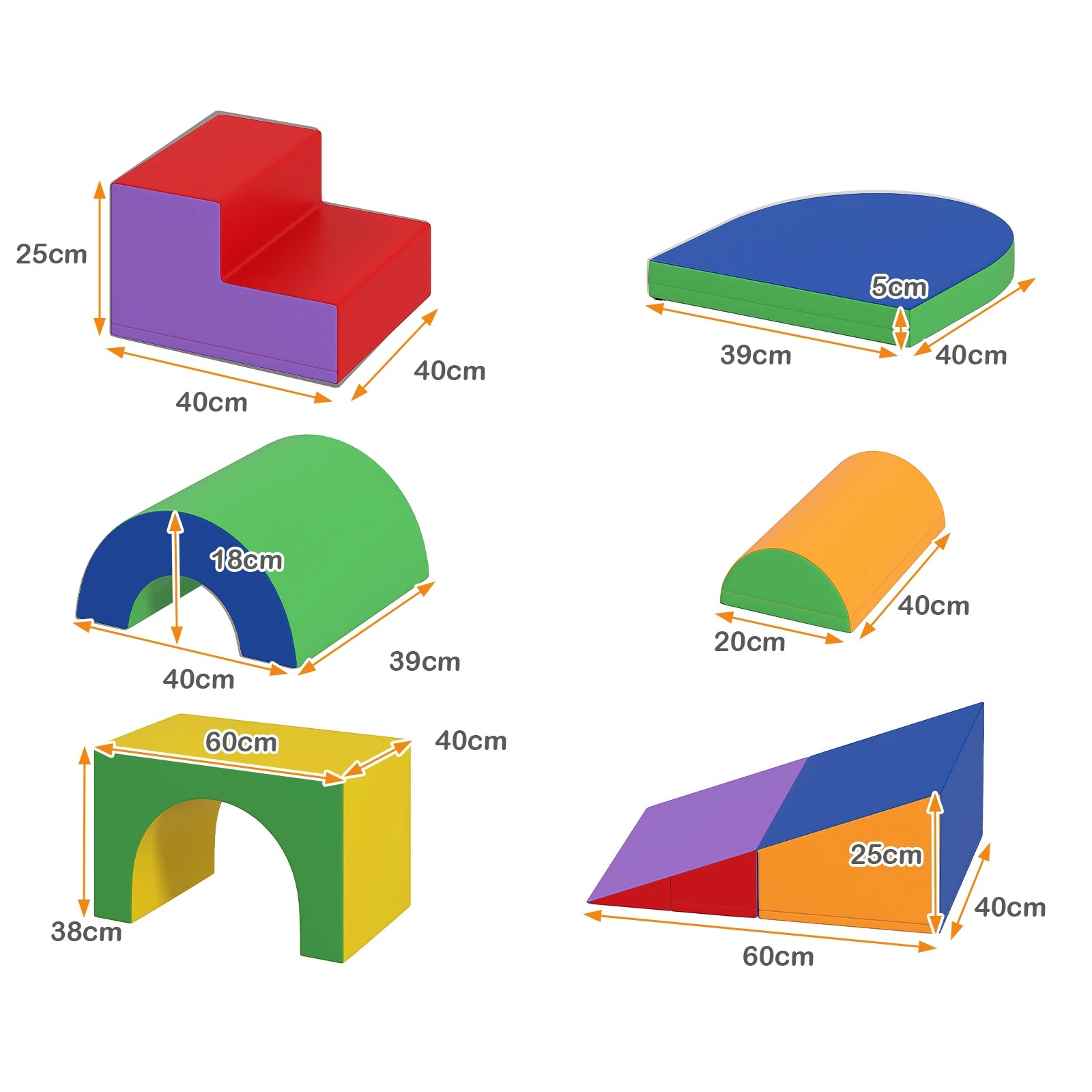 2 Costway 7-Piece Foam Climbing Blocks Soft PU Leather Play Gym Baby Climber - Yellow, 2 of 7