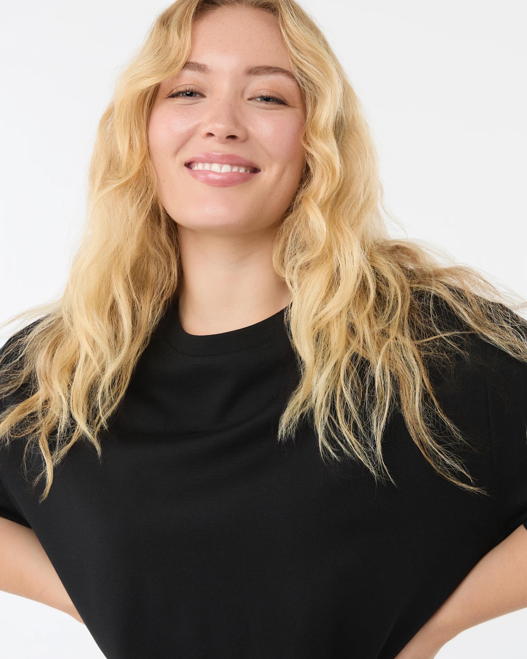 5 Short Sleeve Elevated Lace Trim T-Shirt Black, 5 of 6