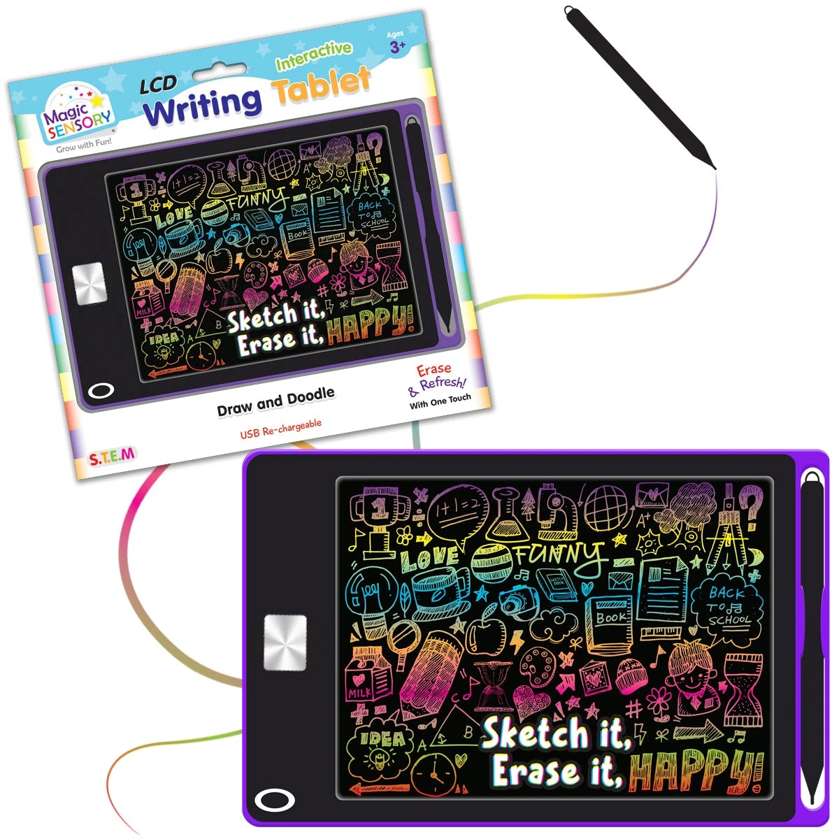 5 Magic Sensory Interactive LCD Writing Tablet - Purple Art - Purple, 5 of 6