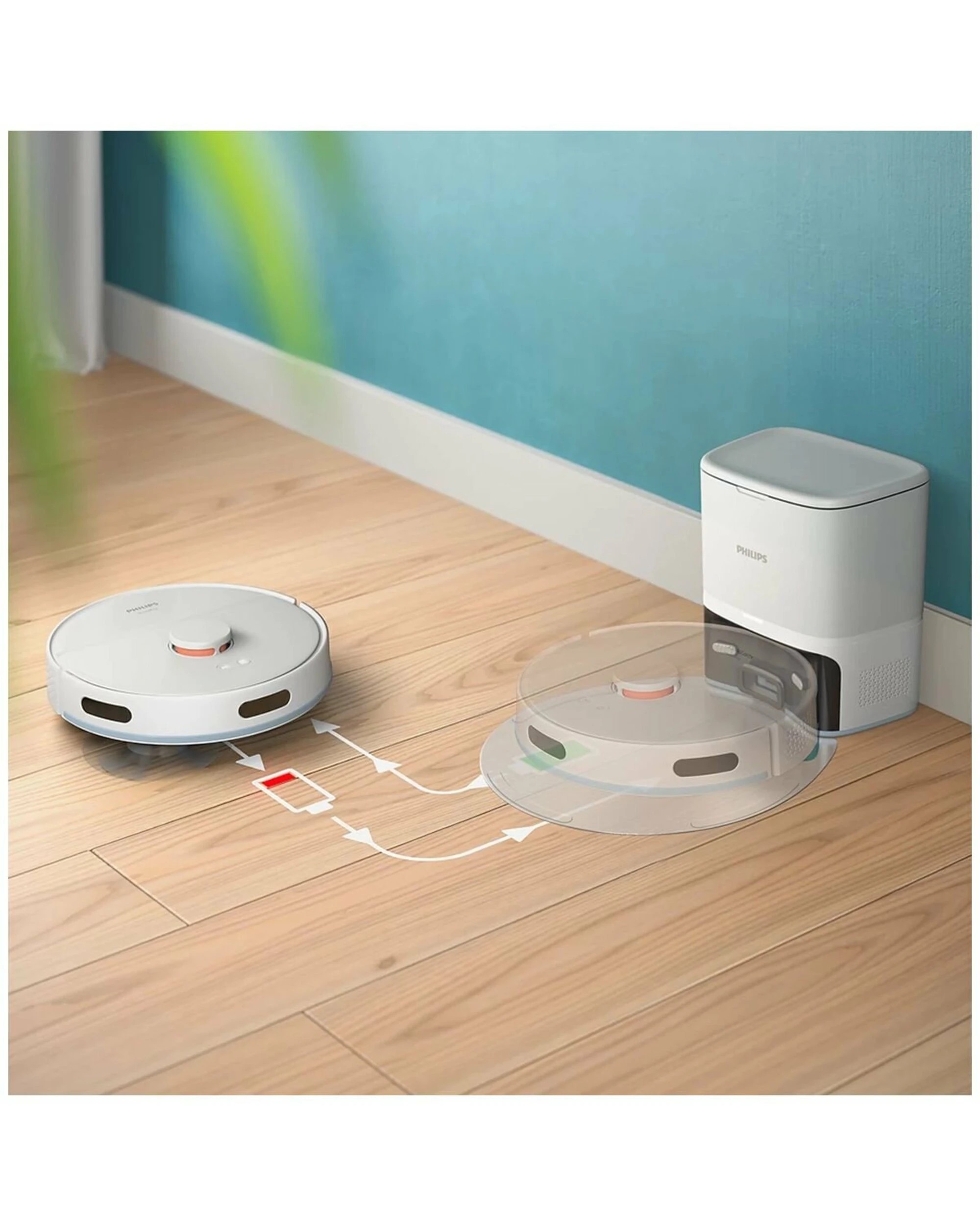 2 Philips 2000 Series Robotic Vacuum White, 2 of 5