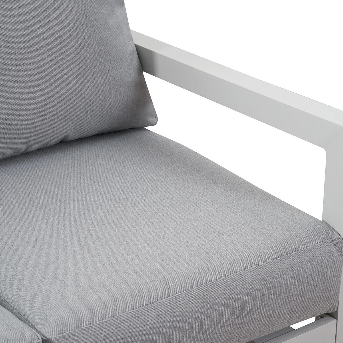 8 Moda Living Coogee 3+2 Seater Aluminium Sofa Lounge Set - Light Grey Cushion - White, 8 of 8