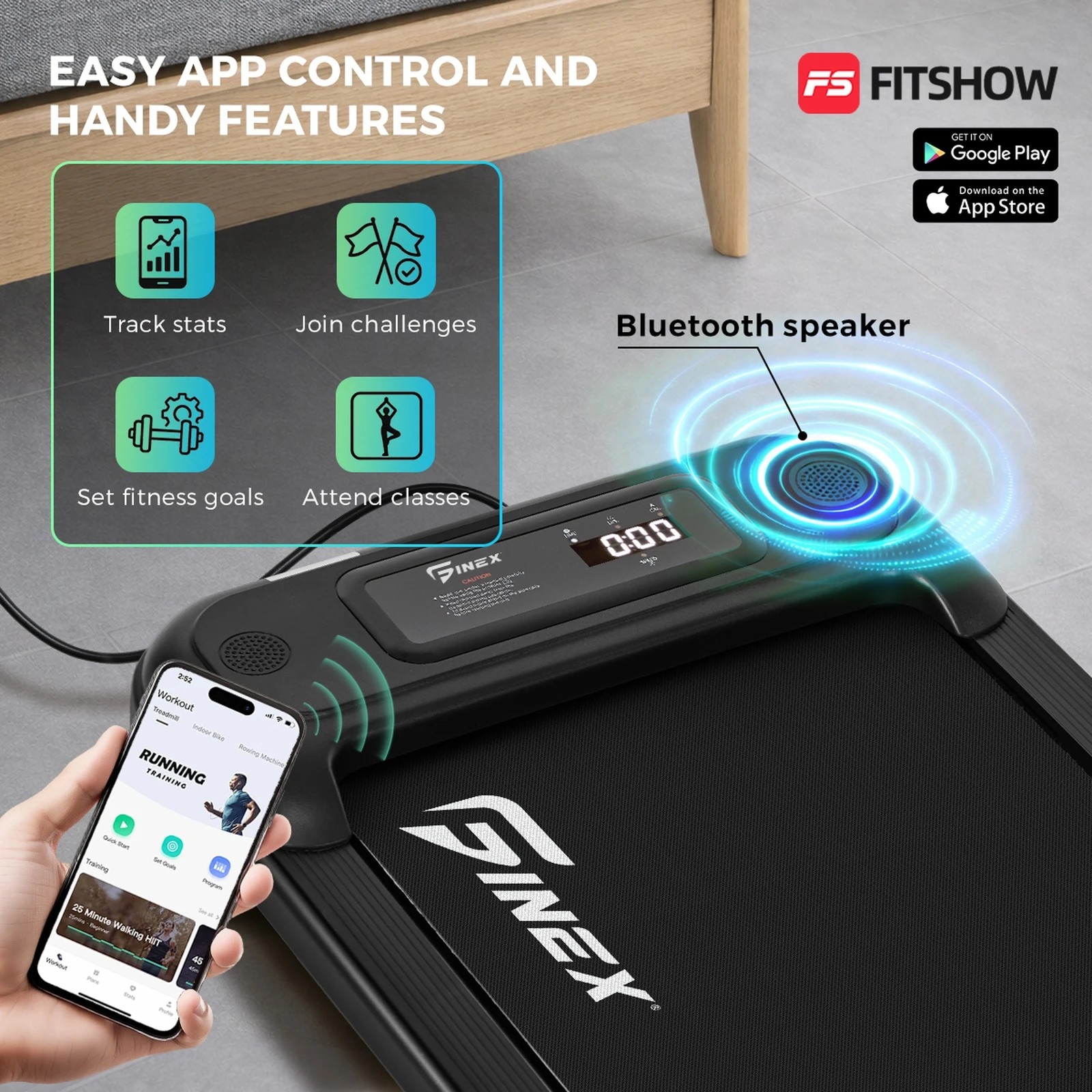 7 Finex Electric Walking Pad 2 in1 Under Desk Treadmill - Black, 7 of 10