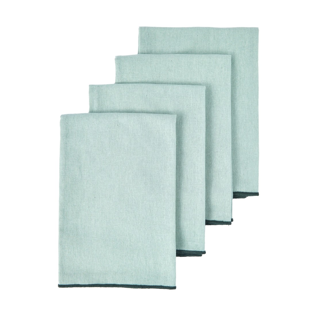 1 4 Pack Green Contrast Edge Napkins, 1 of 4