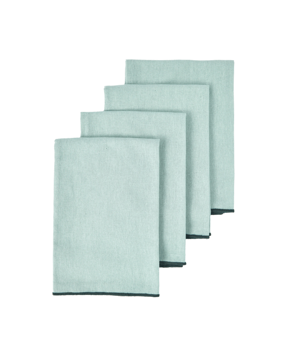 4 Pack Green Contrast Edge Napkins