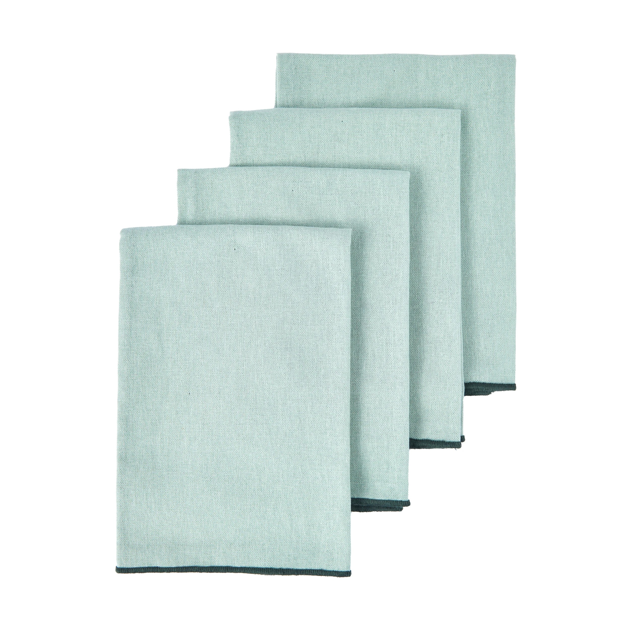 1 4 Pack Green Contrast Edge Napkins, 1 of 4