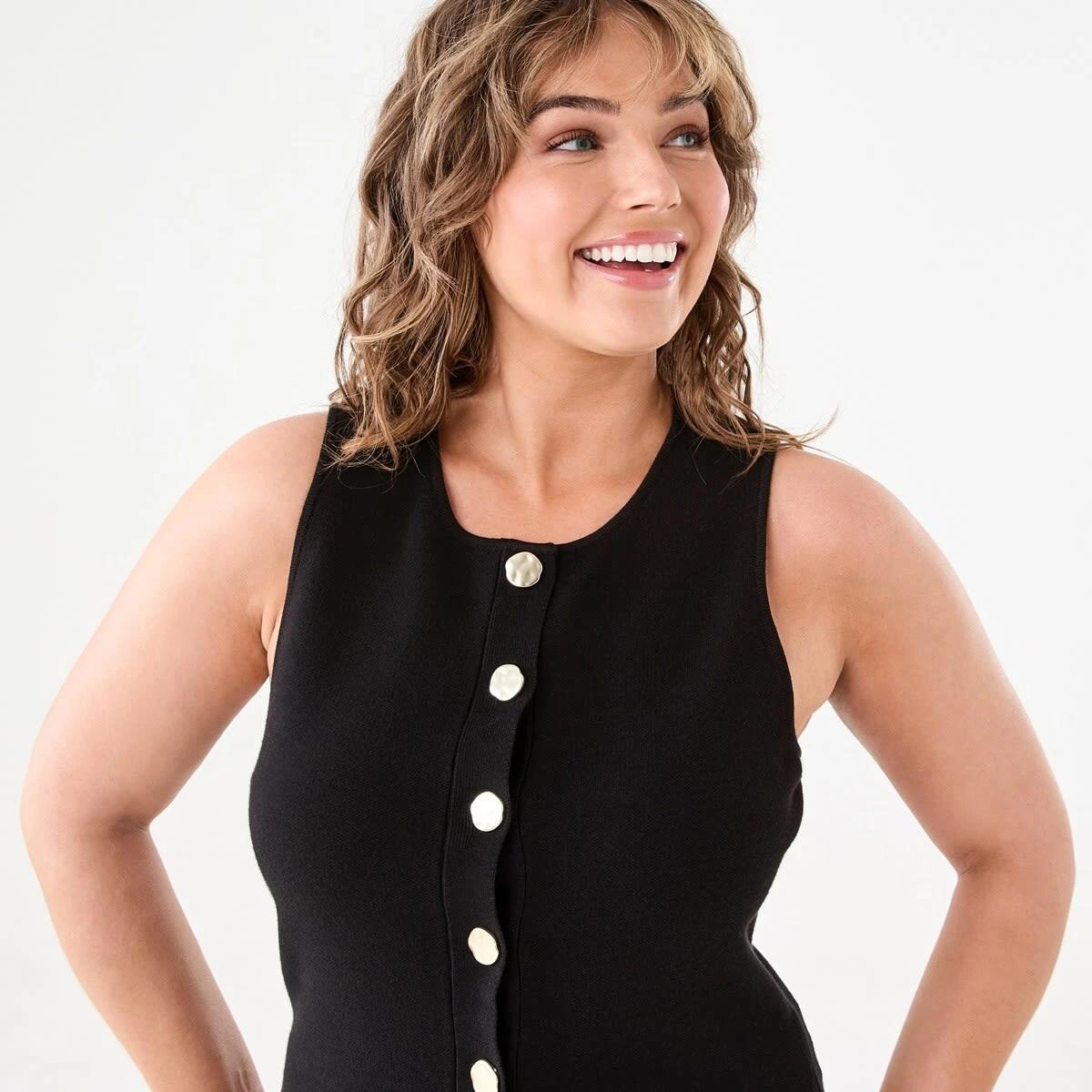 4 Sleeveless Fitted Vest BLACK, 4 of 5