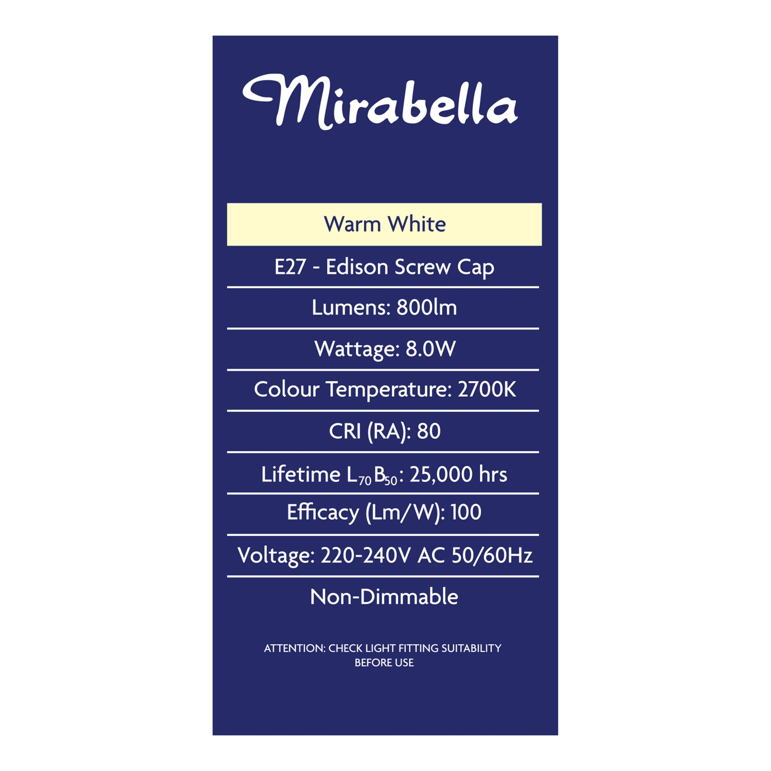 4 Mirabella 8W LED GLS Everyday Globe, 4 of 5