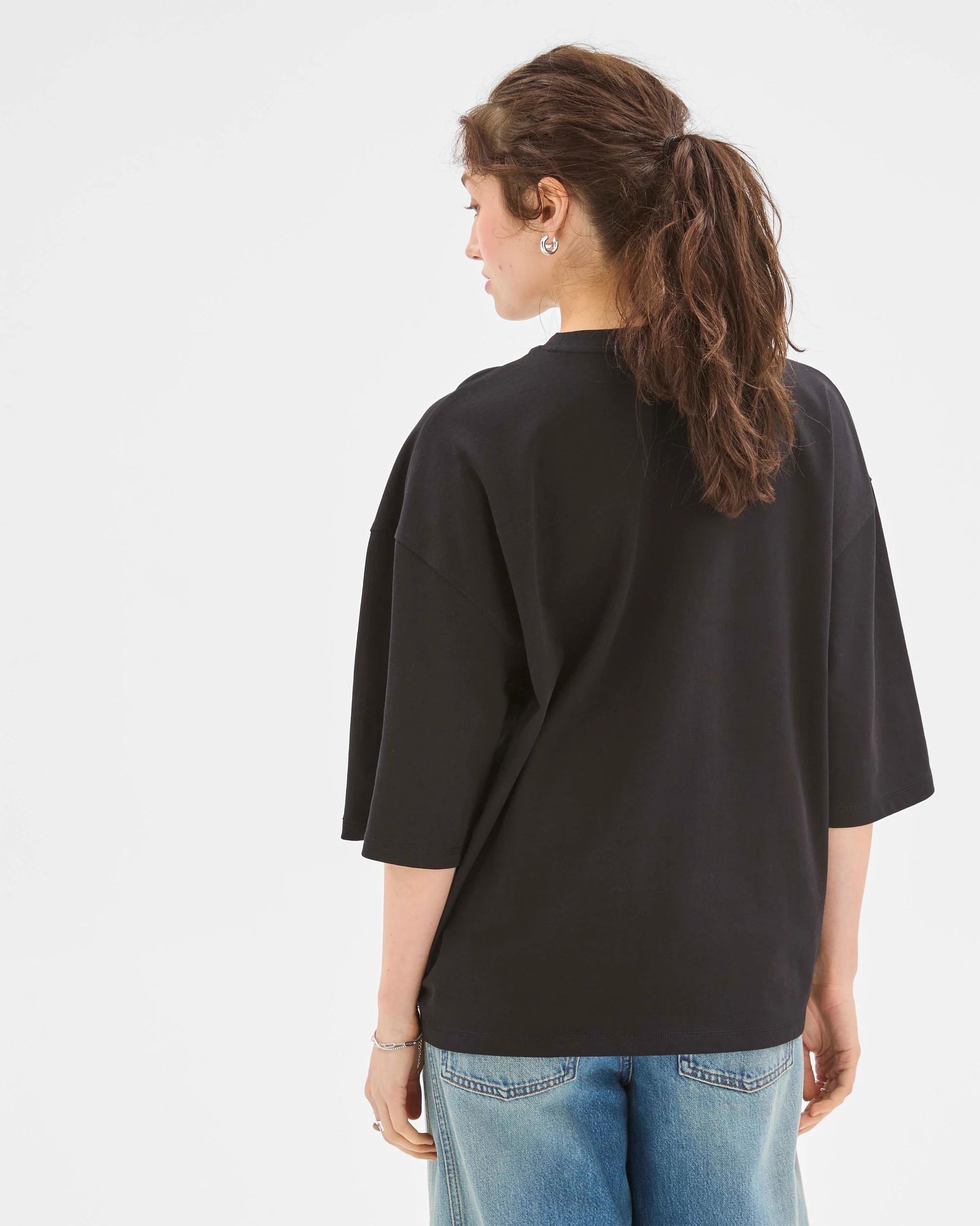 6 Lily Loves Oversized Australian Cotton T-Shirt BLACK, 6 of 6