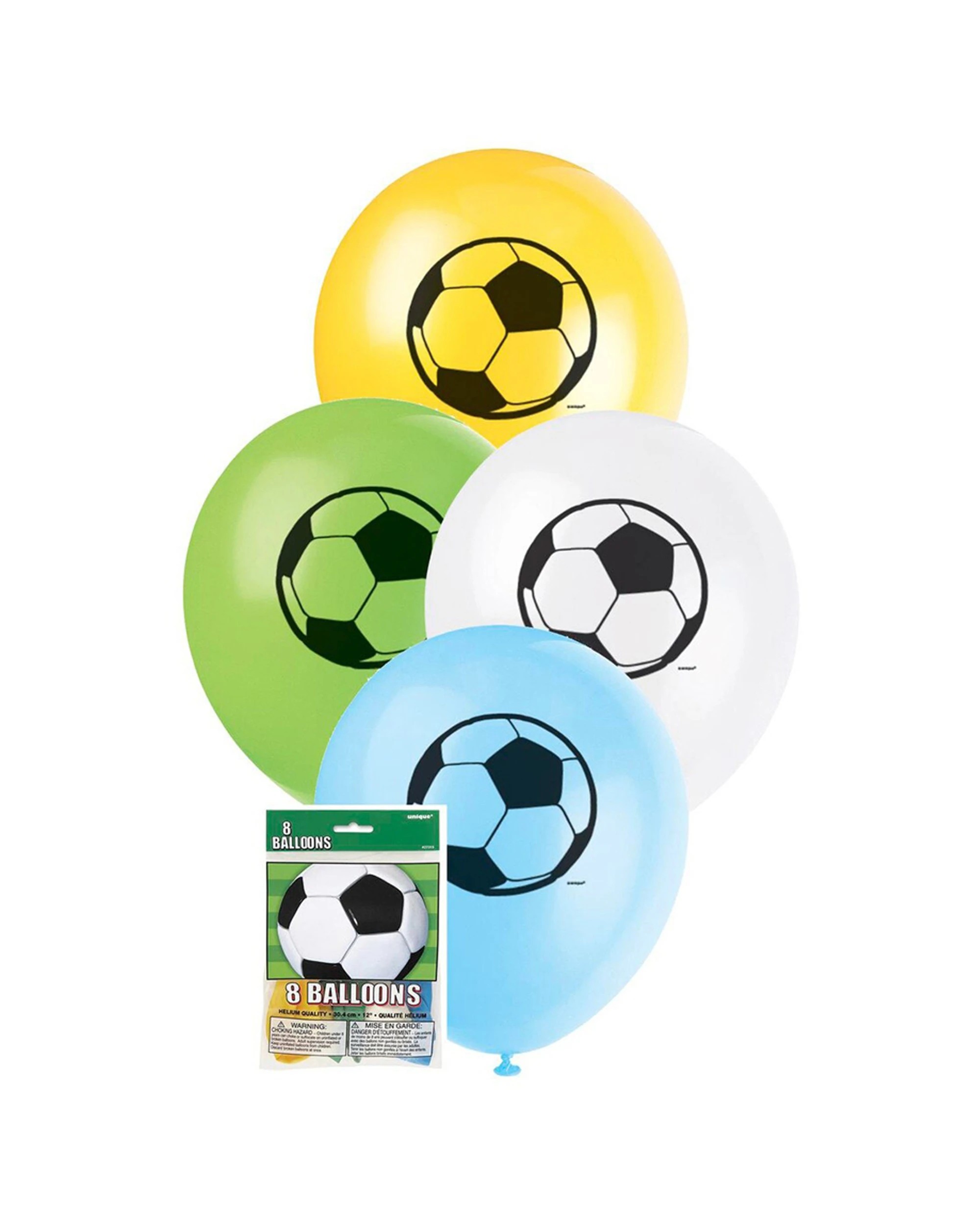 1 Meteor Party 8pc 12 Inch 3D Soccer Balloons Event Decoration 30cm - Multi, 1 of 1