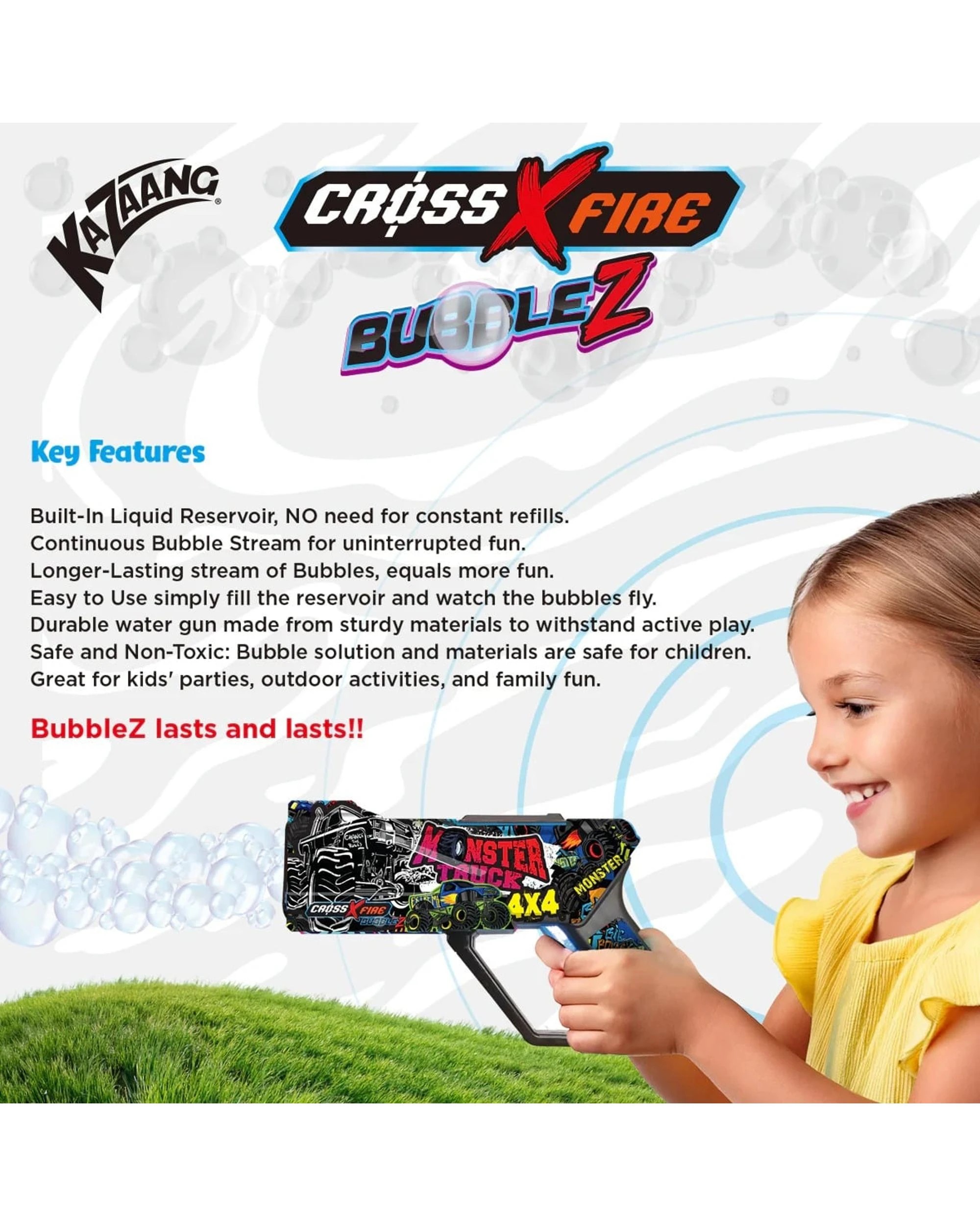 5 Kazaang CrossXFire Bubblez Monster Truck Bubble Gun, 5 of 5
