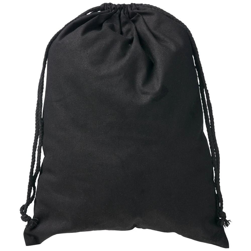 1 J.Burrows Calico Drawstring Bag 30 x 40cm Black 10 Pack, 1 of 2