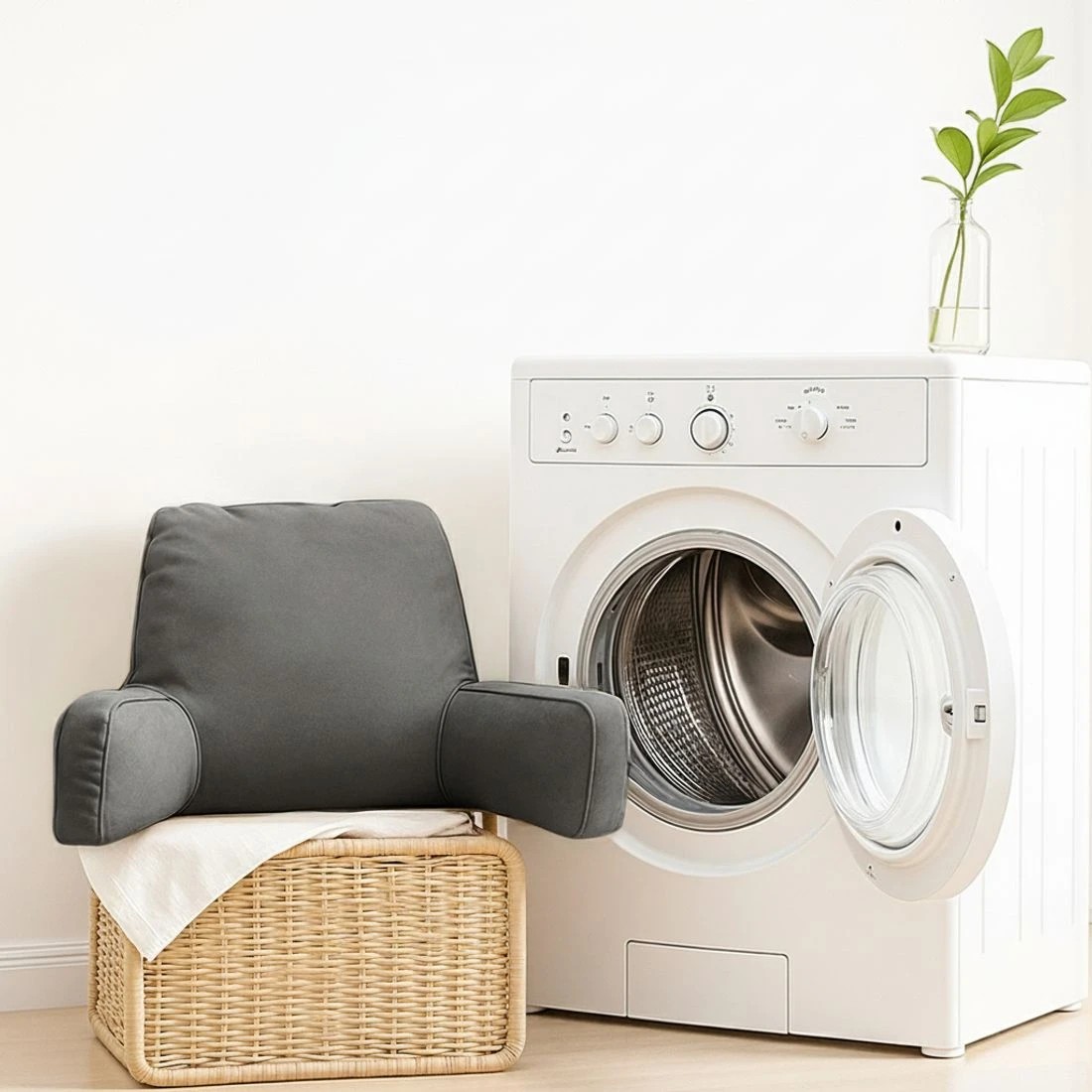 7 Giselle Reading Pillow Back Rest Lumbar Support Cushion - Grey, 7 of 7