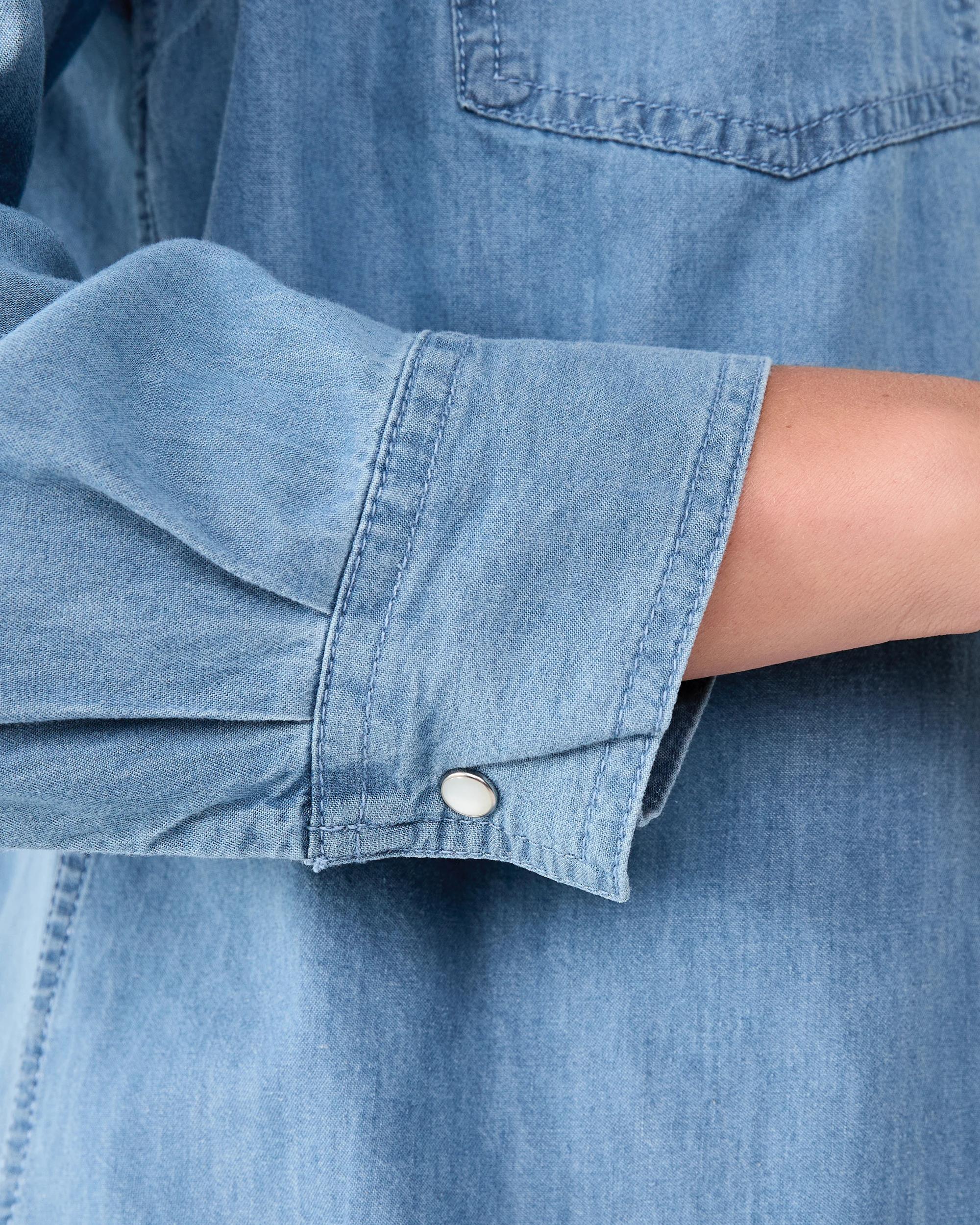 8 Long Sleeve Chambray Shirt Light Wash, 8 of 8