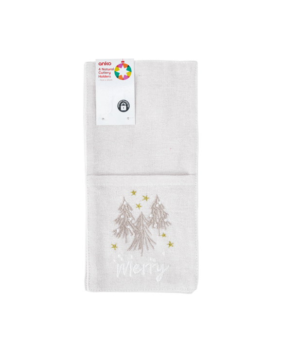 4 Pack Natural Cutlery Holders