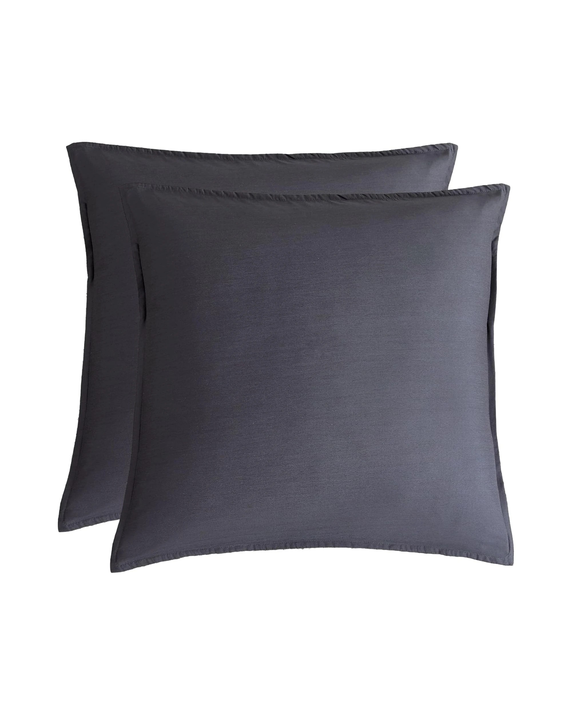 1 Gioia Casa 2-Pack Bamboo Microfibre European Pillowcases Soft Hypoallergenic - Charcoal, 1 of 5
