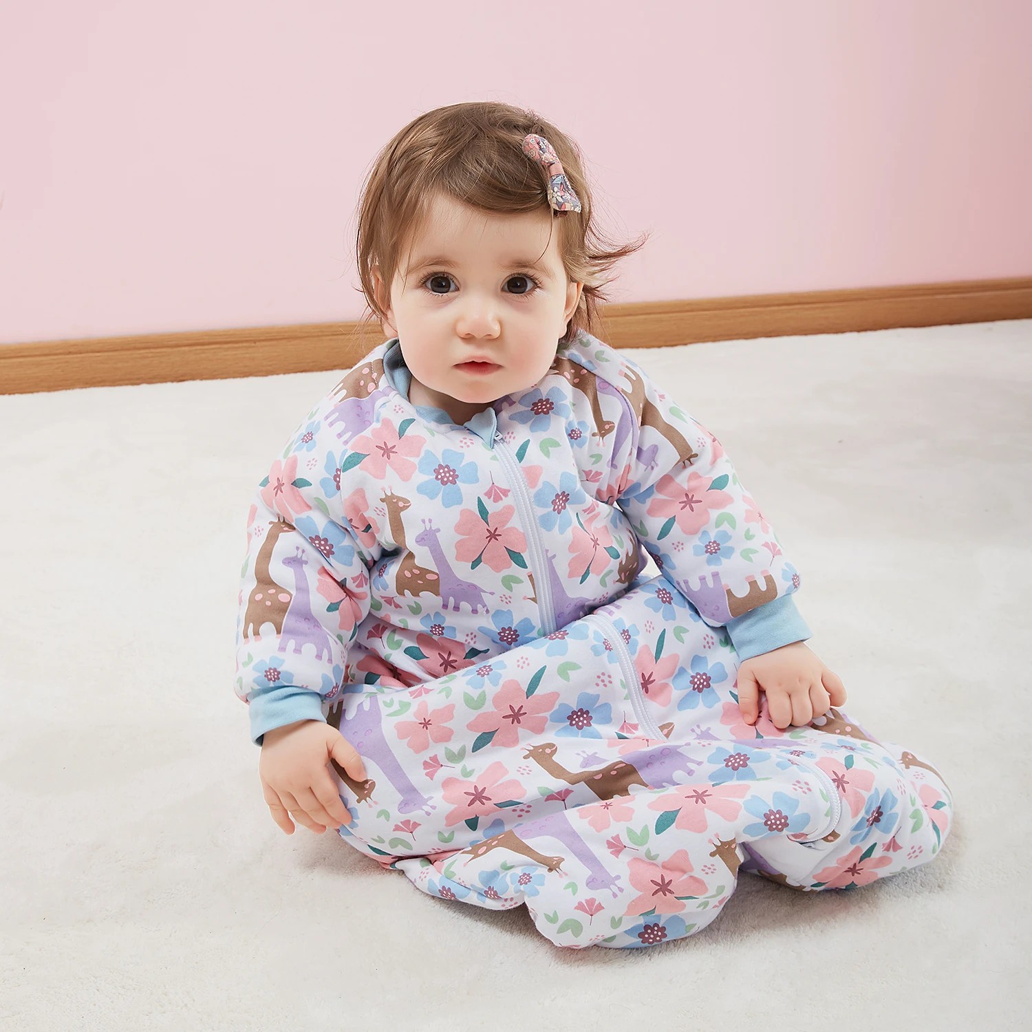 5 Snugtime Printed Long Sleeve Padded Sleeping Bag Giraffee Medium, 5 of 5