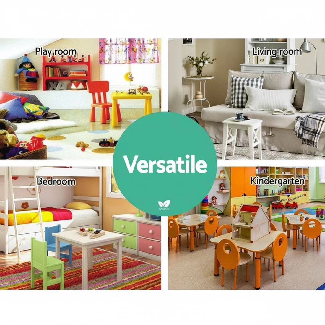 8 Keezi 5 Tiers Kids Bookshelf Magazine Shelf Organiser Bookcase Display Rack Toy Storage Reading Nook Playroom - Brown, 8 of 8