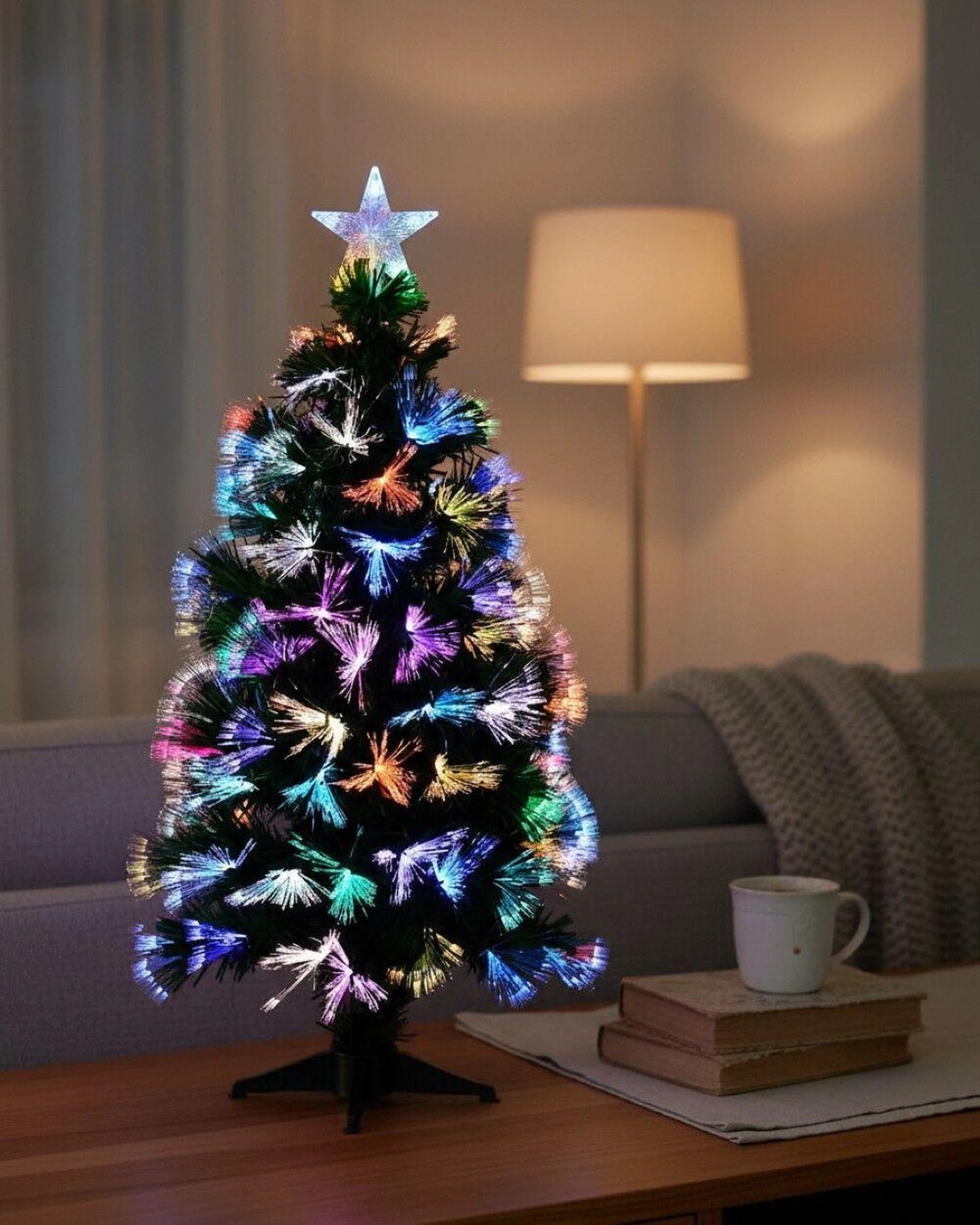 Christmas Warehouse 90cm Vivid Multi Colour Dynamic LED Fibre Optic ...