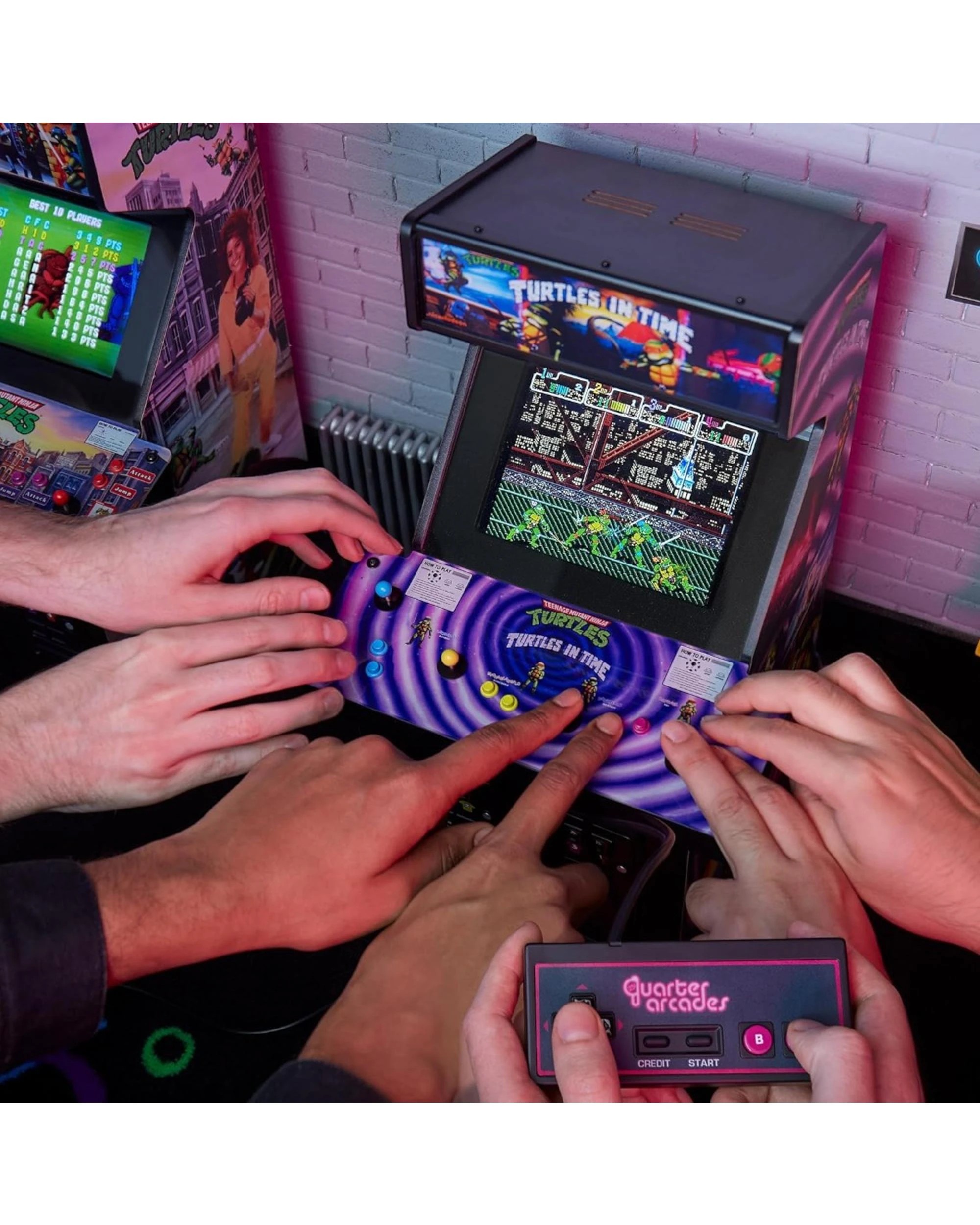 2 Numskull Quarter Arcade Teenage Mutant Ninja Turtles Turtles In Time Arcade Cabinet, 2 of 5