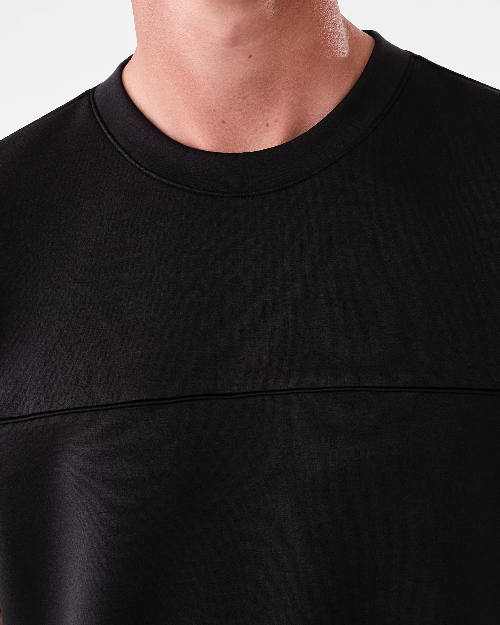 5 Active Mens Oversized Piping Scuba T-shirt Black, 5 of 6
