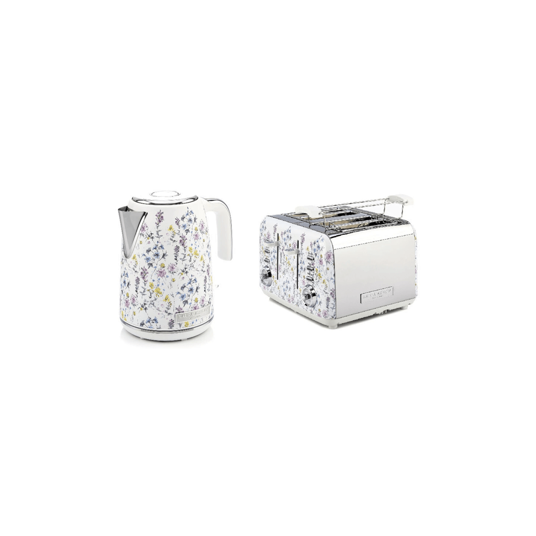 1 Laura Ashley 2Pc 1.7L Jug Electric Kettle And 4 Slice Toaster Set Kitchen Set
 - multi, 1 of 9