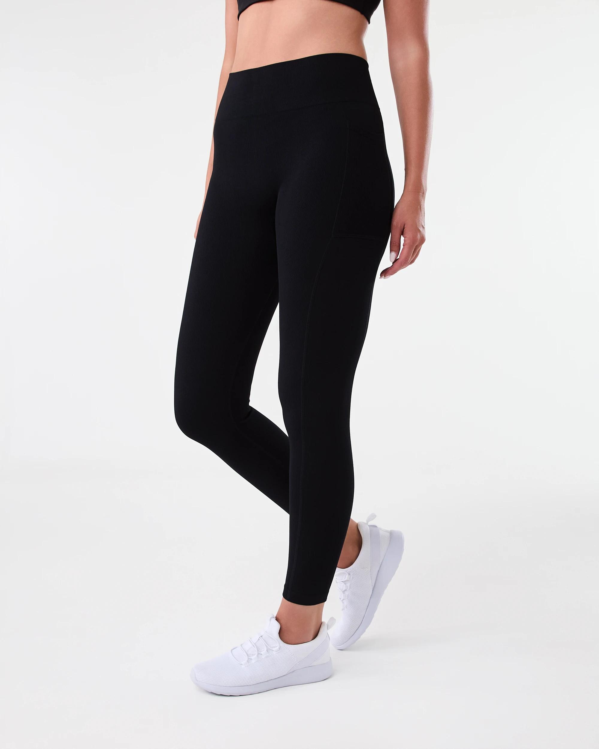2 Active Womens Seamfree Pocket Leggings Black, 2 of 5