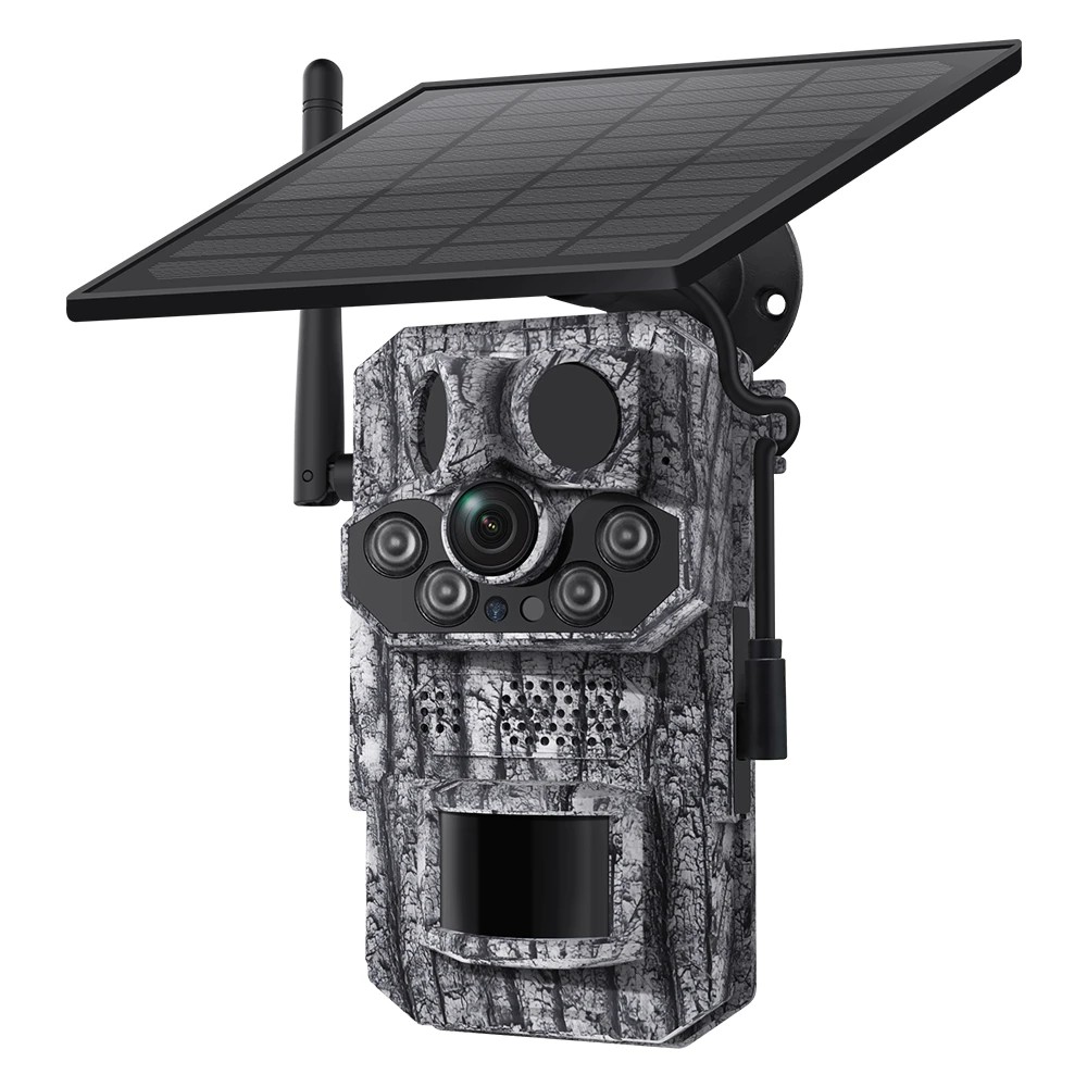 1 AUSWAY Solar Powered Security Camera 4G 3MP Outdoor Hunting Home Surveillance System Battery House CCTV 360 Degree View, 1 of 1