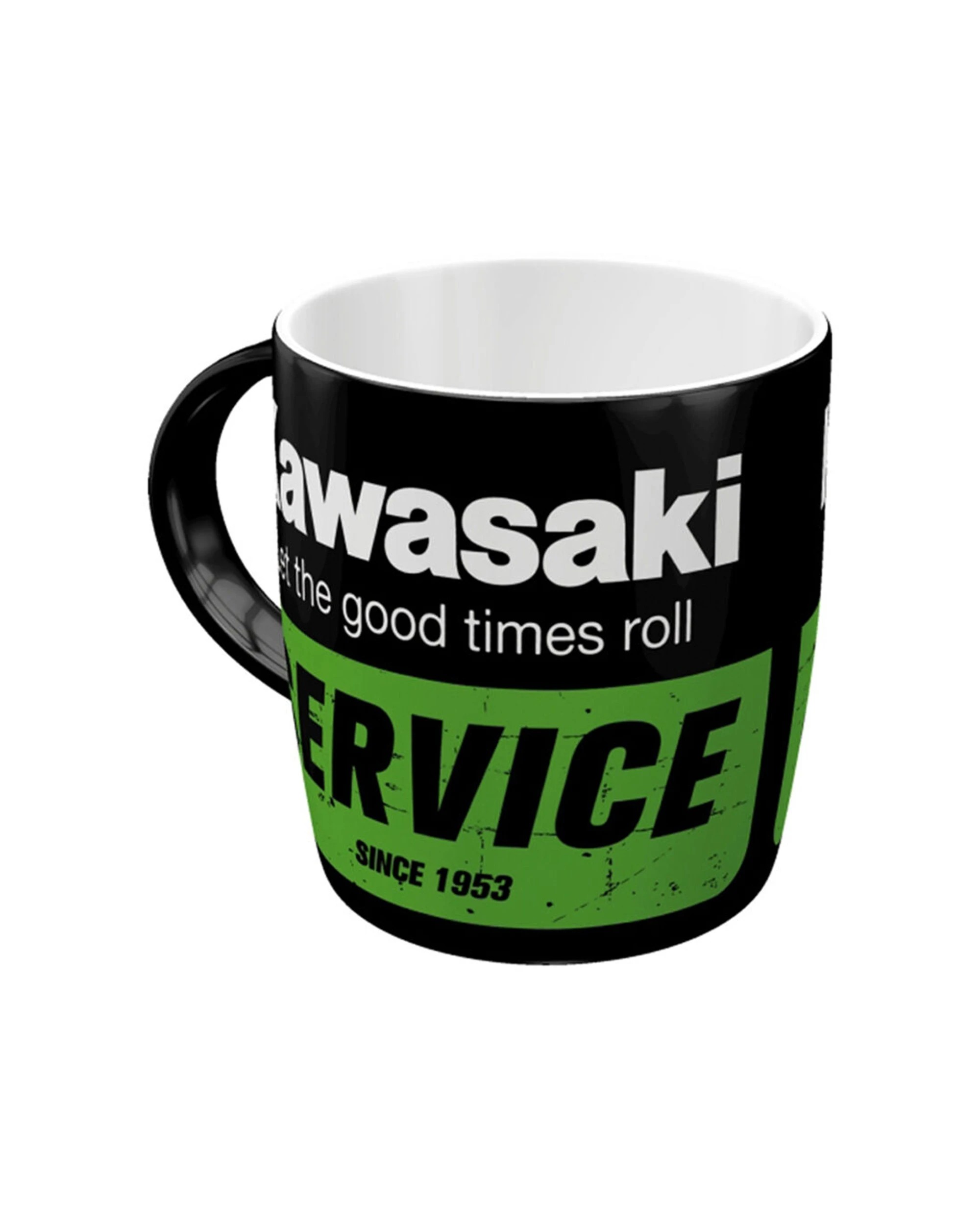 1 Nostalgic-Art Ceramic Mug 330ml Mug - Kawasaki Service Retro Design - Black, 1 of 4